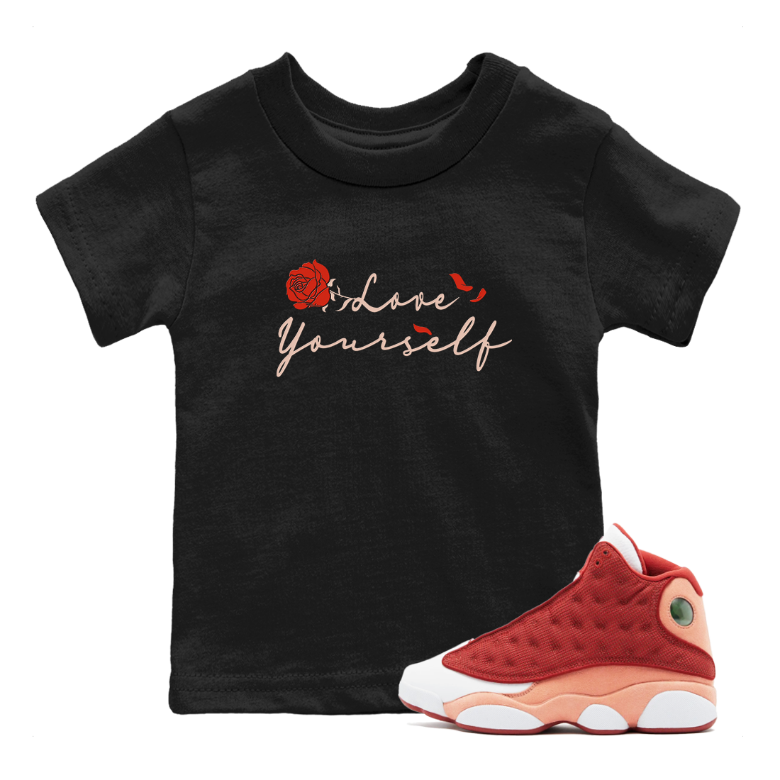 Love Yourself snkmatch Tees Kids - Air Jordan 13 Dune Red
