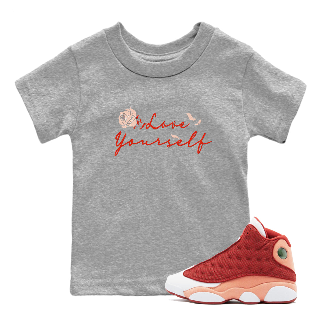 Love Yourself snkmatch Tees Kids - Air Jordan 13 Dune Red