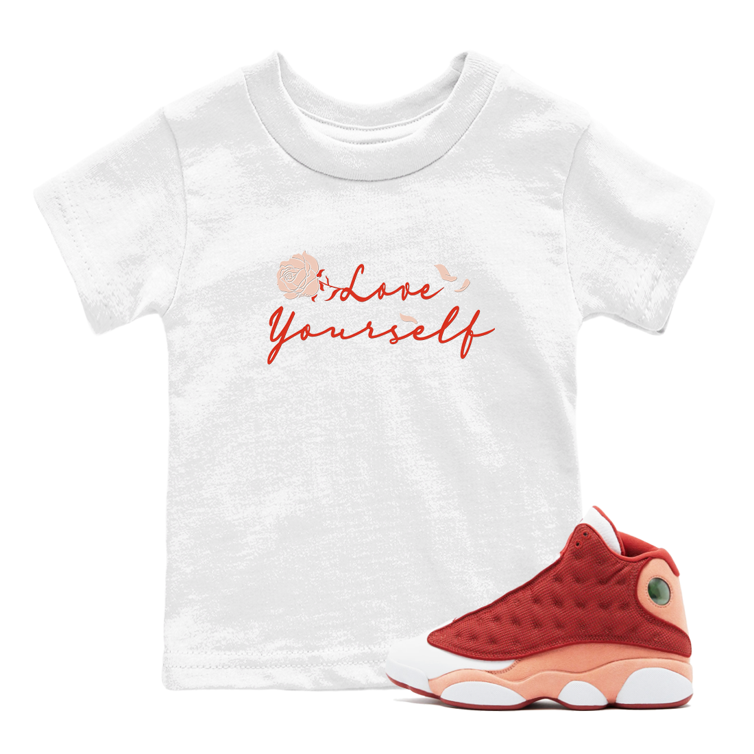 Love Yourself snkmatch Tees Kids - Air Jordan 13 Dune Red