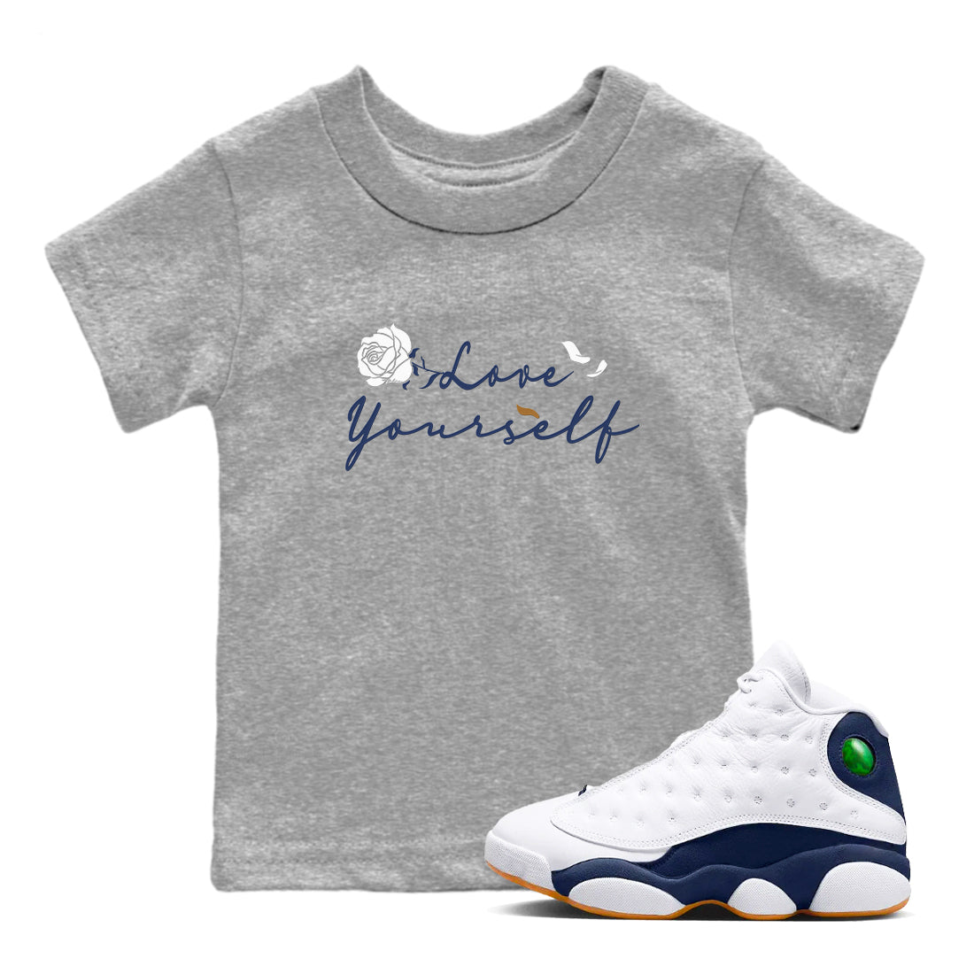 Love Yourself snkmatch Tees Kids - Air Jordan 13 Midnight Navy