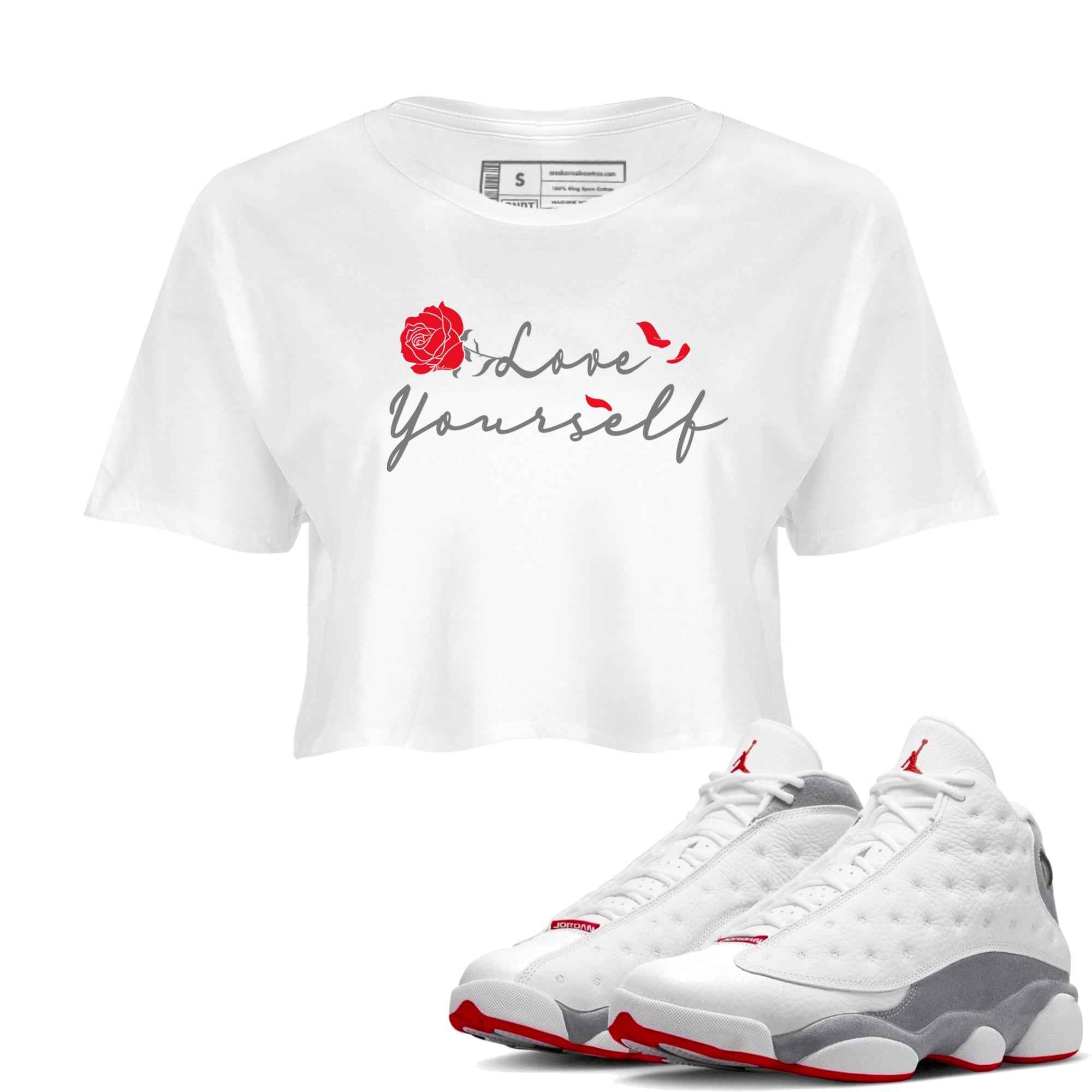 Love Yourself snkmatch Women's Top - Air Jordan 13 Wolf Grey