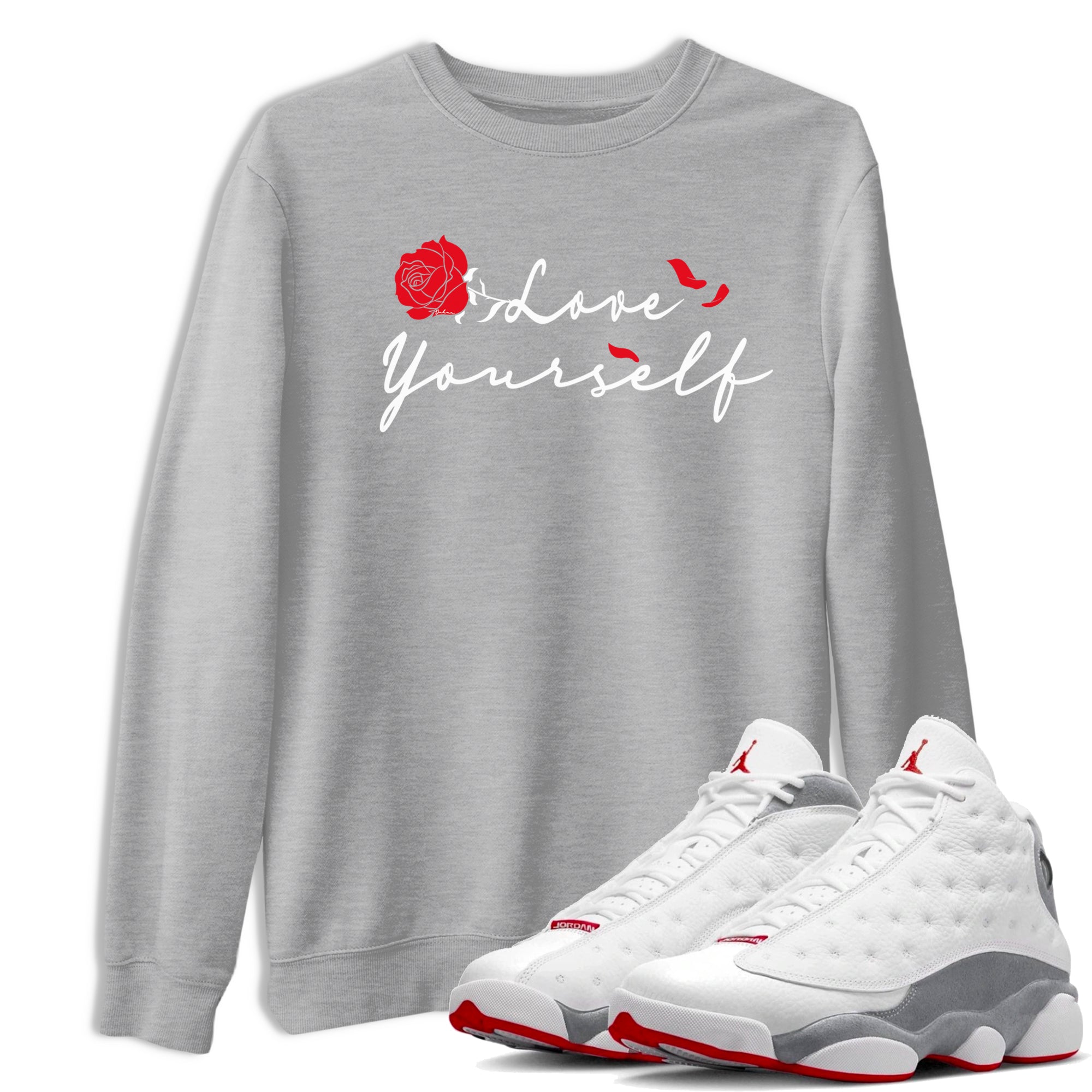 Love Yourself snkmatch Tee - Air Jordan 13 Wolf Grey