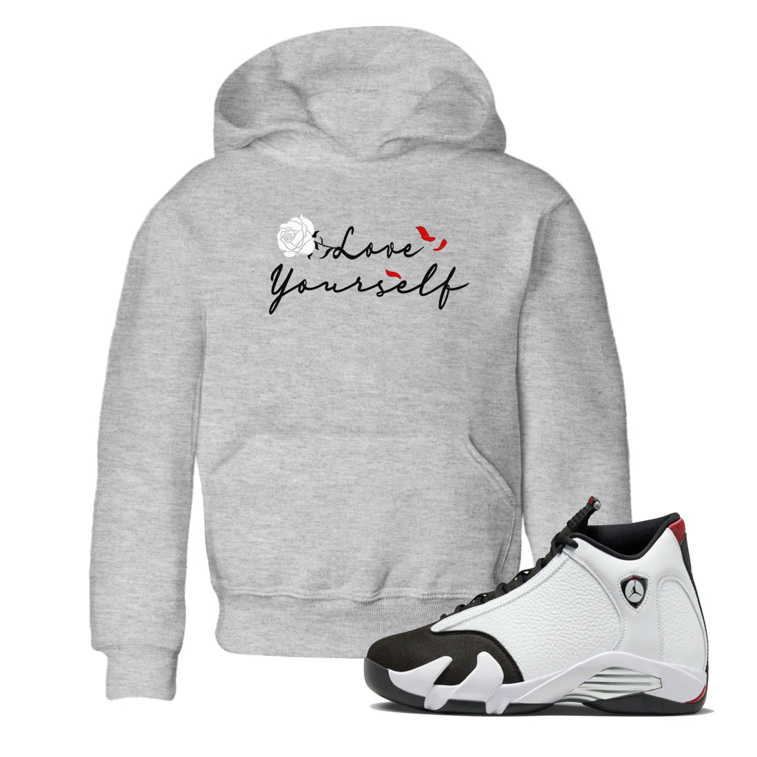 Love Yourself snkmatch Tees Kids - Air Jordan 14 Black Toe