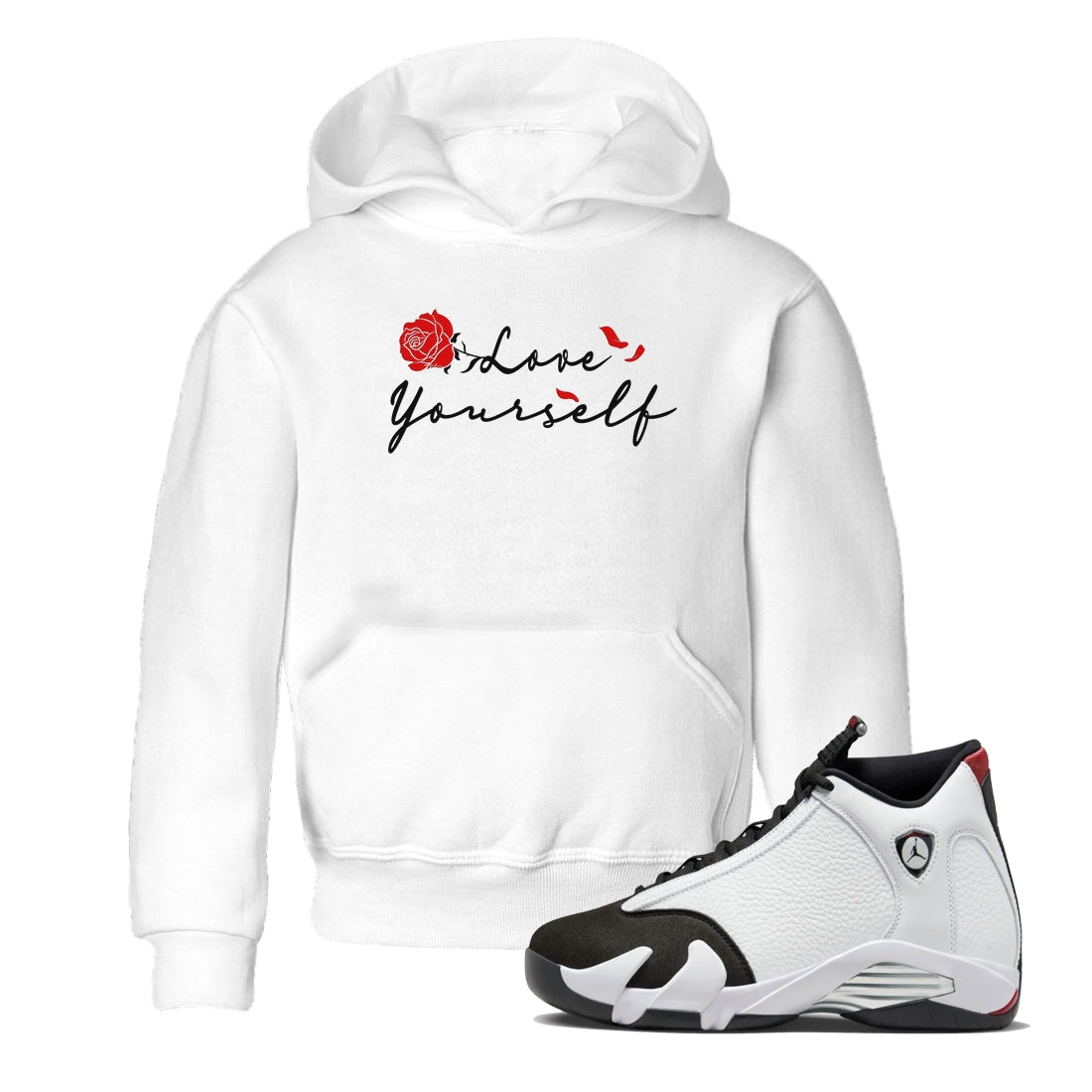 Love Yourself snkmatch Tees Kids - Air Jordan 14 Black Toe