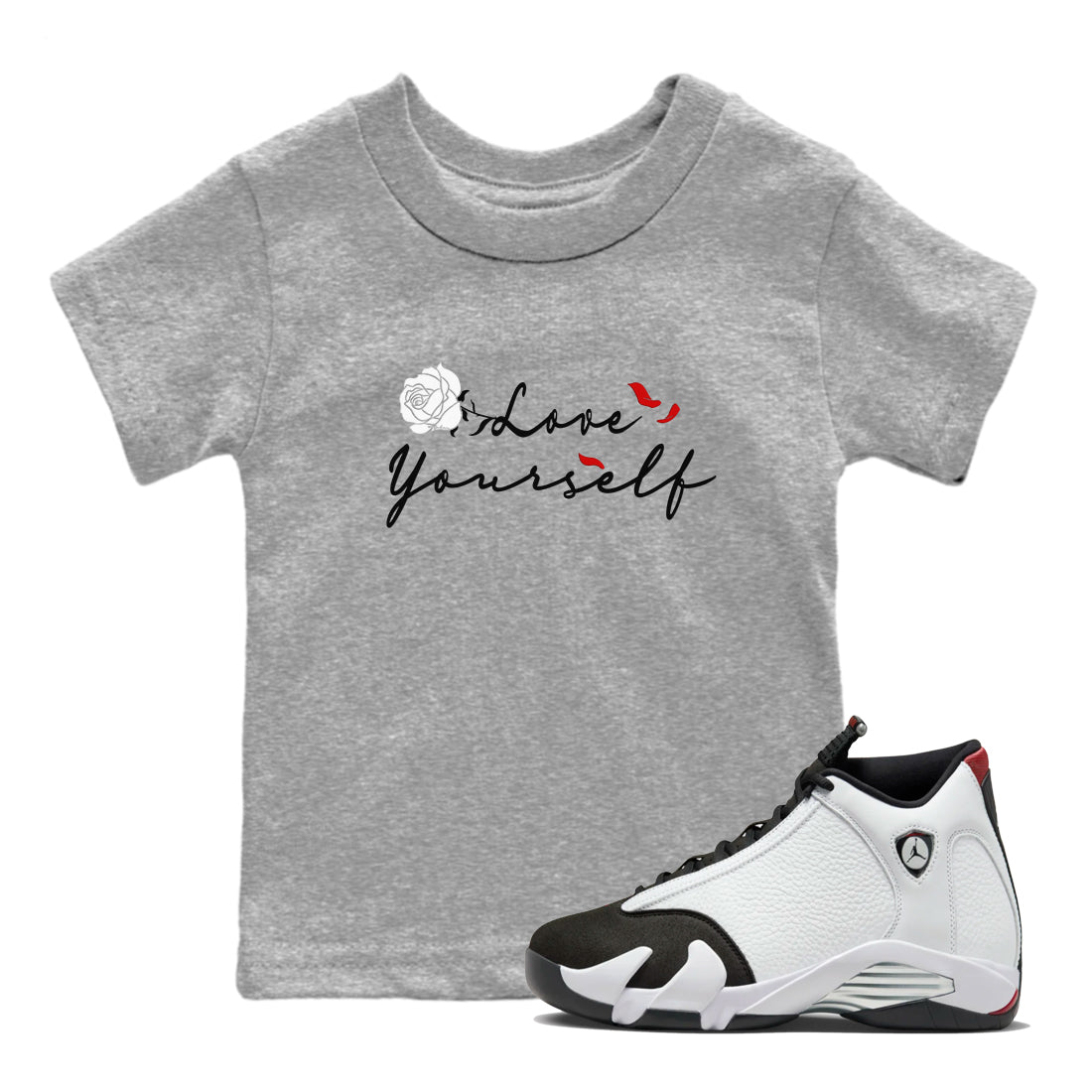 Love Yourself snkmatch Tees Kids - Air Jordan 14 Black Toe