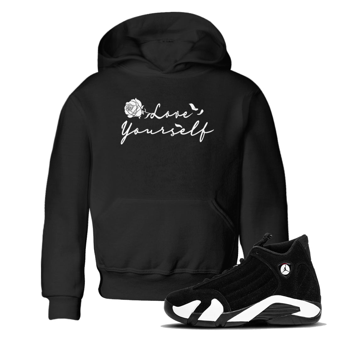 Love Yourself snkmatch Tees Kids - Air Jordan 14 Panda