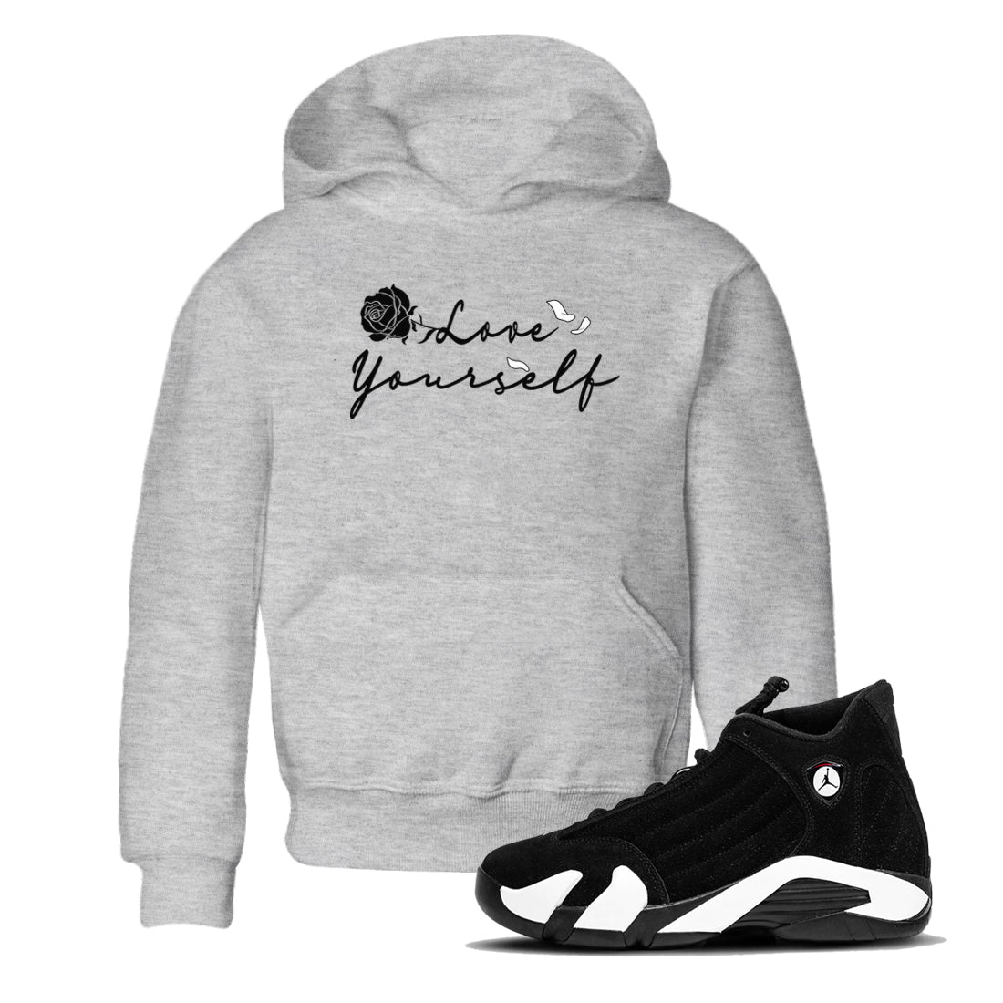 Love Yourself snkmatch Tees Kids - Air Jordan 14 Panda