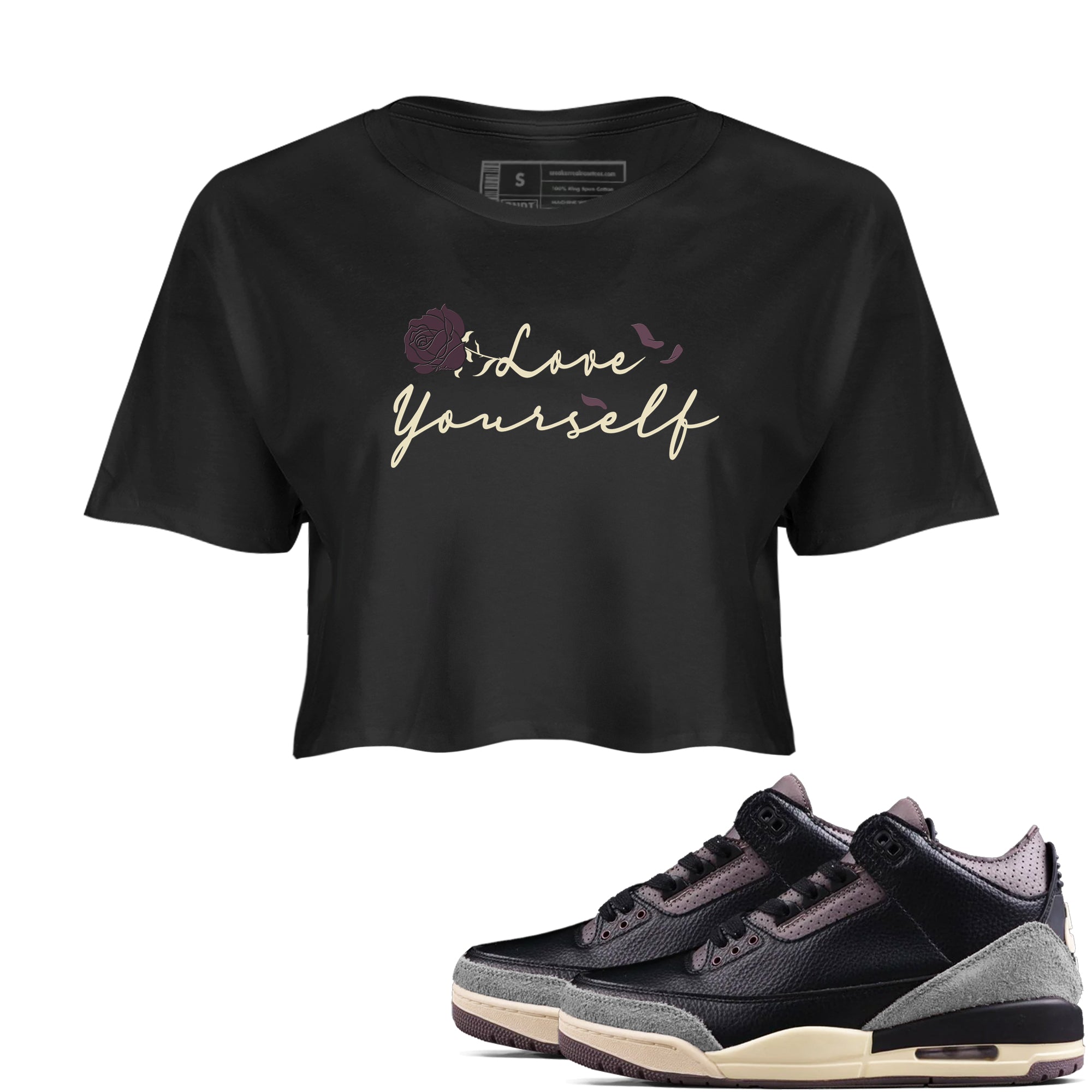 Love Yourself snkmatch Women's Top - Air Jordan 3 A Ma Maniere x Black