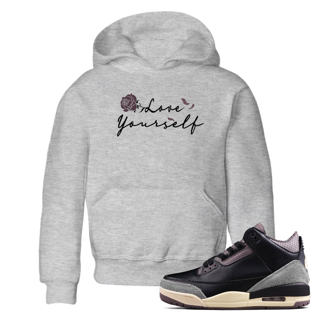 Love Yourself snkmatch Tees Kids - Air Jordan 3 A Ma Maniere x Black