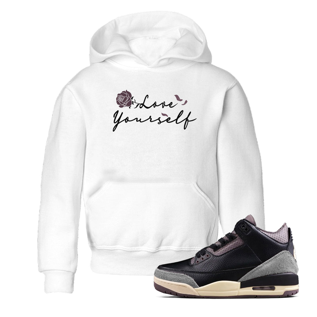 Love Yourself snkmatch Tees Kids - Air Jordan 3 A Ma Maniere x Black