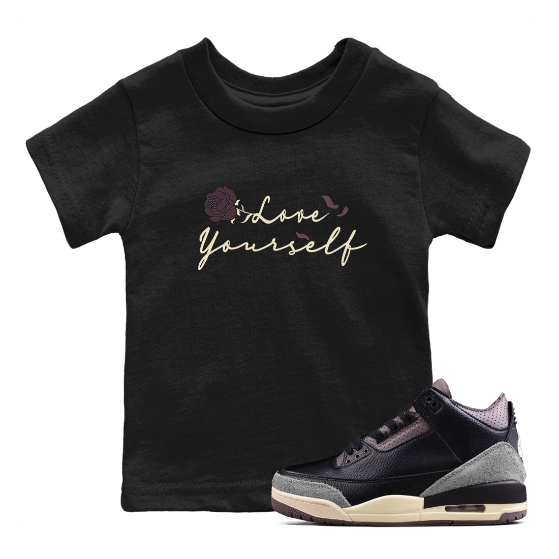 Love Yourself snkmatch Tees Kids - Air Jordan 3 A Ma Maniere x Black