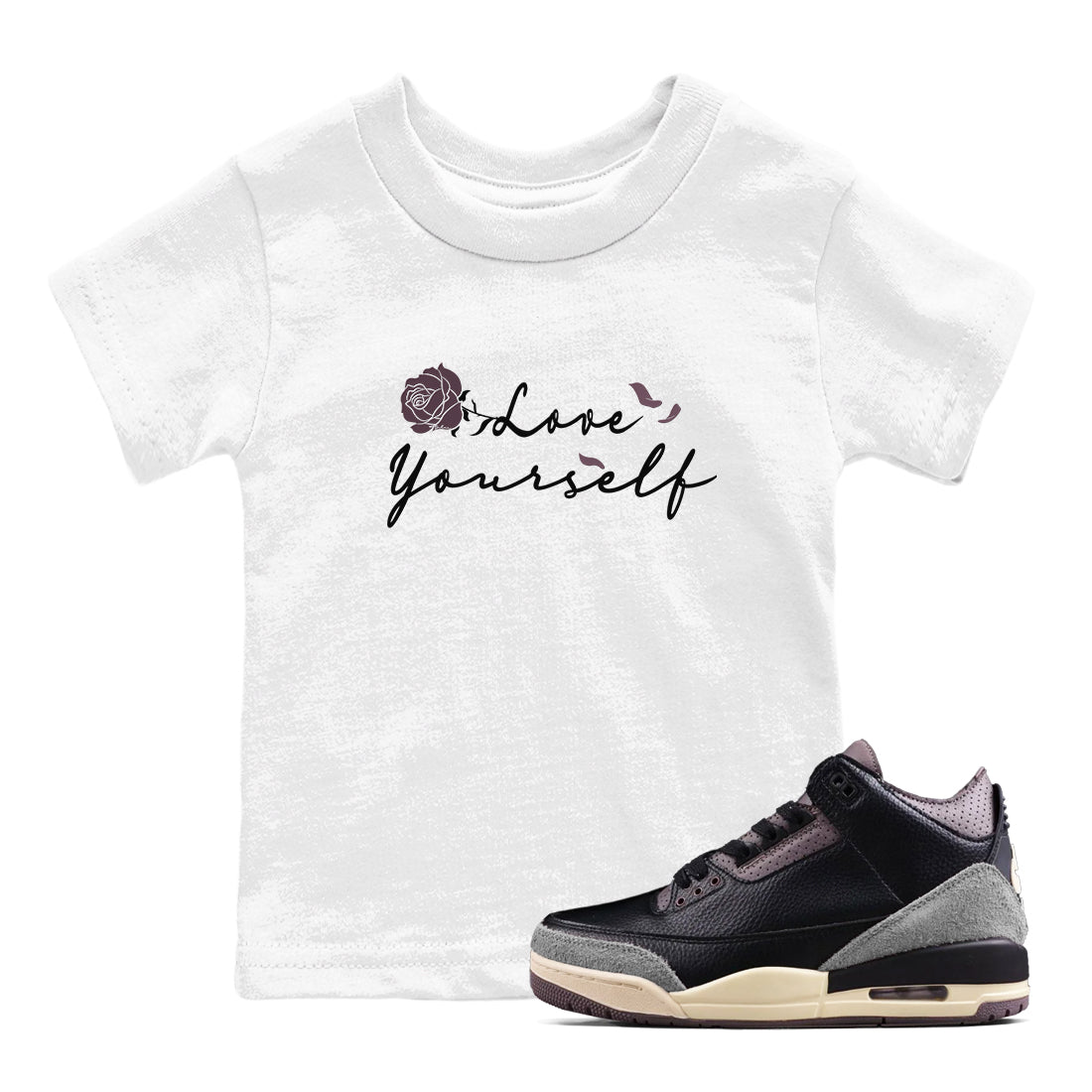 Love Yourself snkmatch Tees Kids - Air Jordan 3 A Ma Maniere x Black