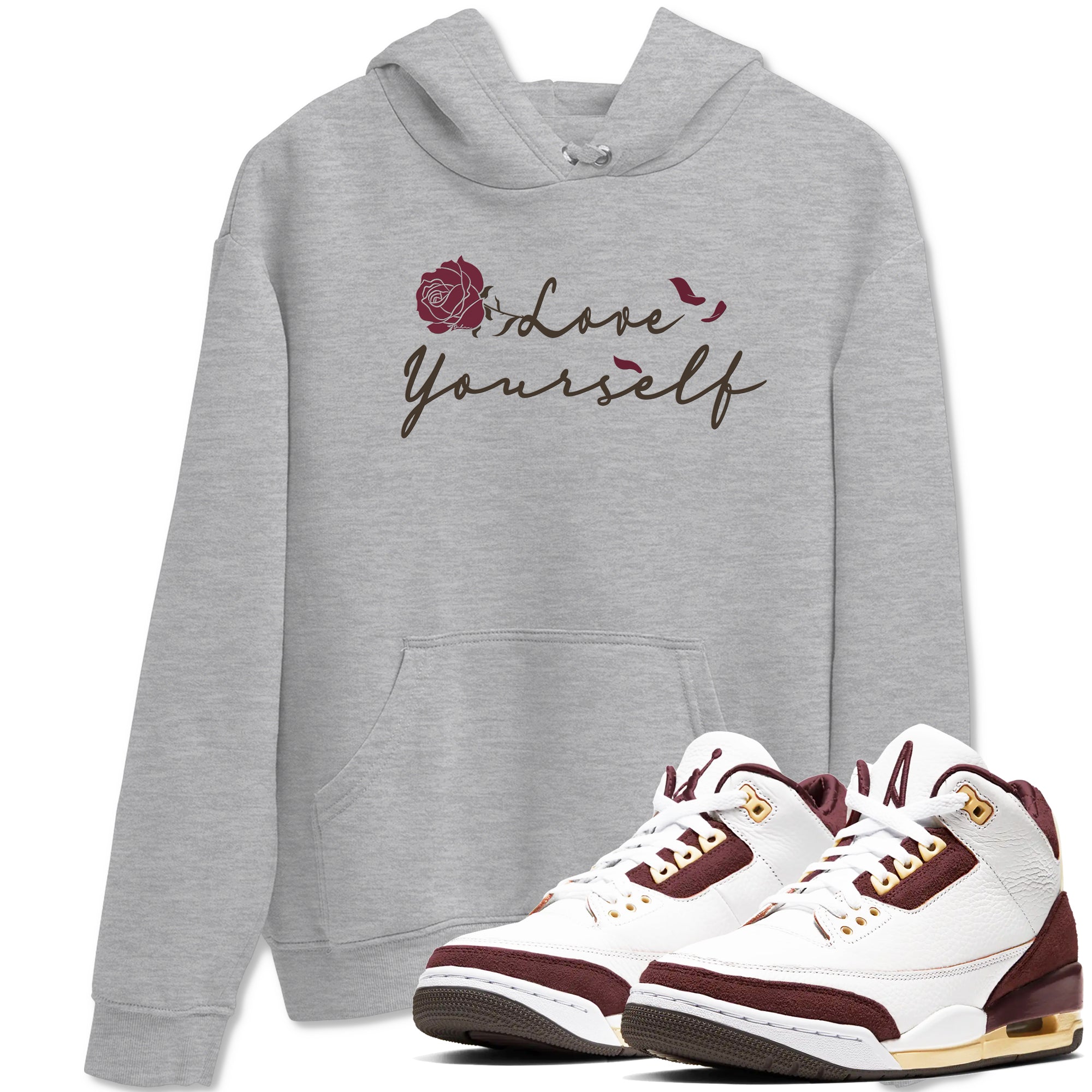 Love Yourself snkmatch Tees - Air Jordan 3 A Ma Maniere x Burgundy Crush