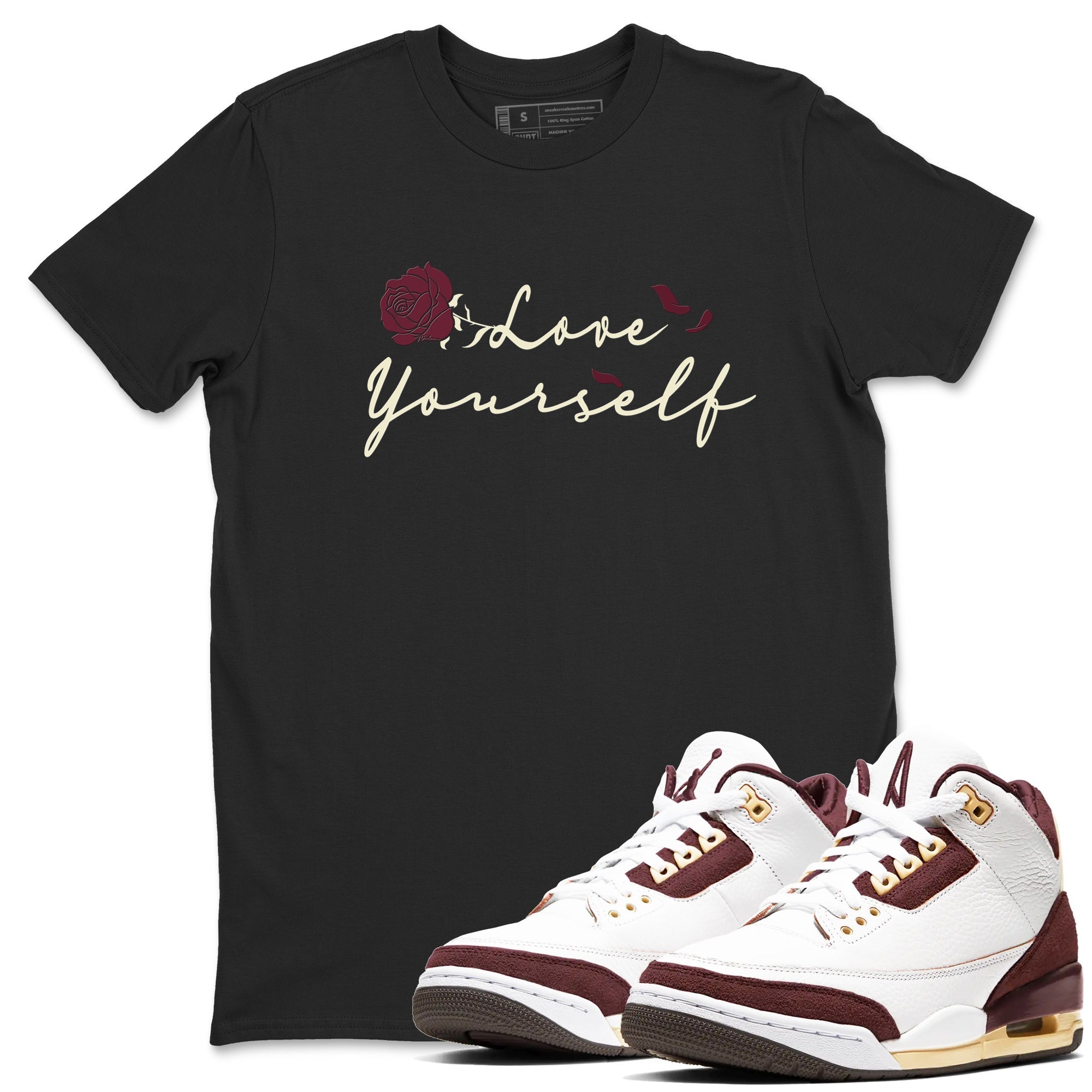 Love Yourself snkmatch Tees - Air Jordan 3 A Ma Maniere x Burgundy Crush