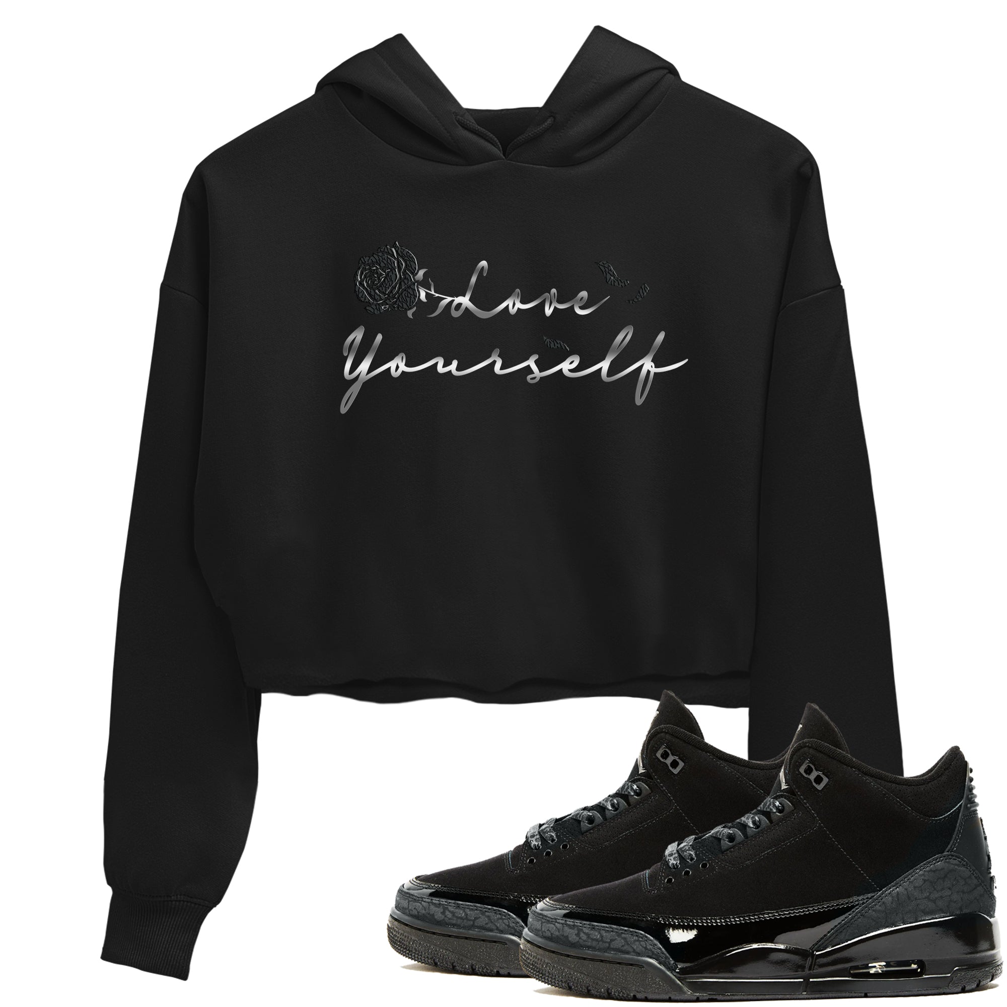 Love Yourself snkmatch Women's Top - Air Jordan 3 Black Cat