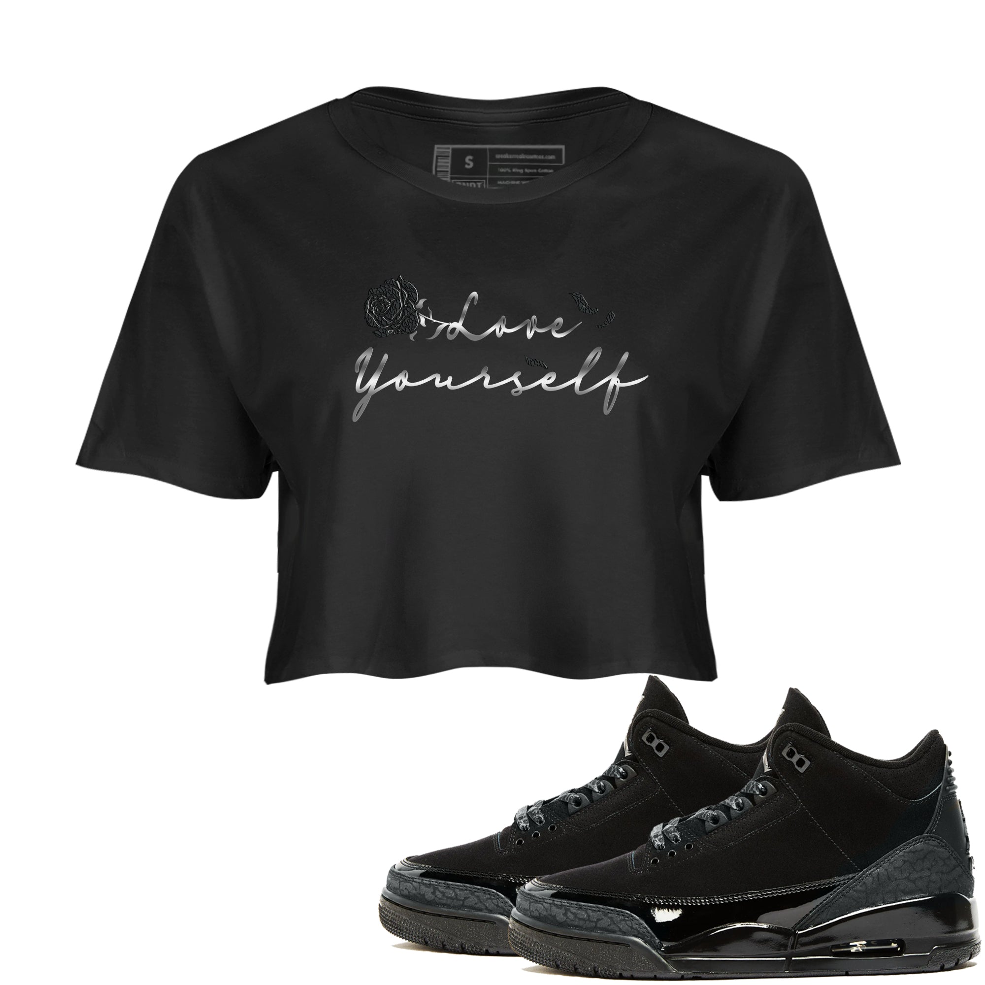 Love Yourself snkmatch Women's Top - Air Jordan 3 Black Cat