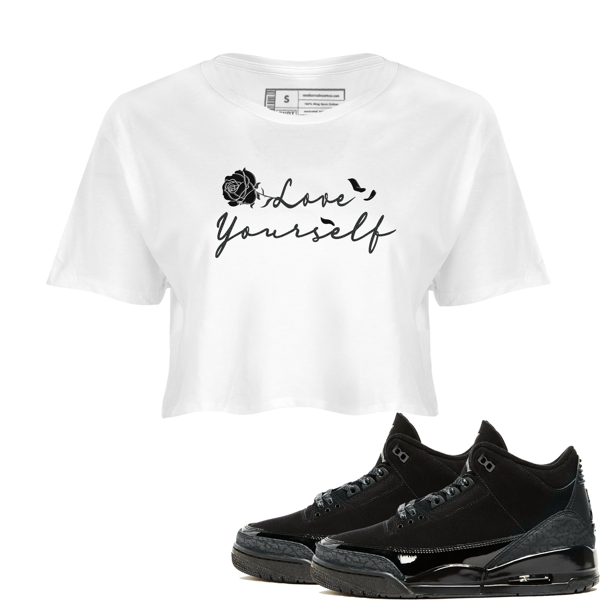 Love Yourself snkmatch Women's Top - Air Jordan 3 Black Cat
