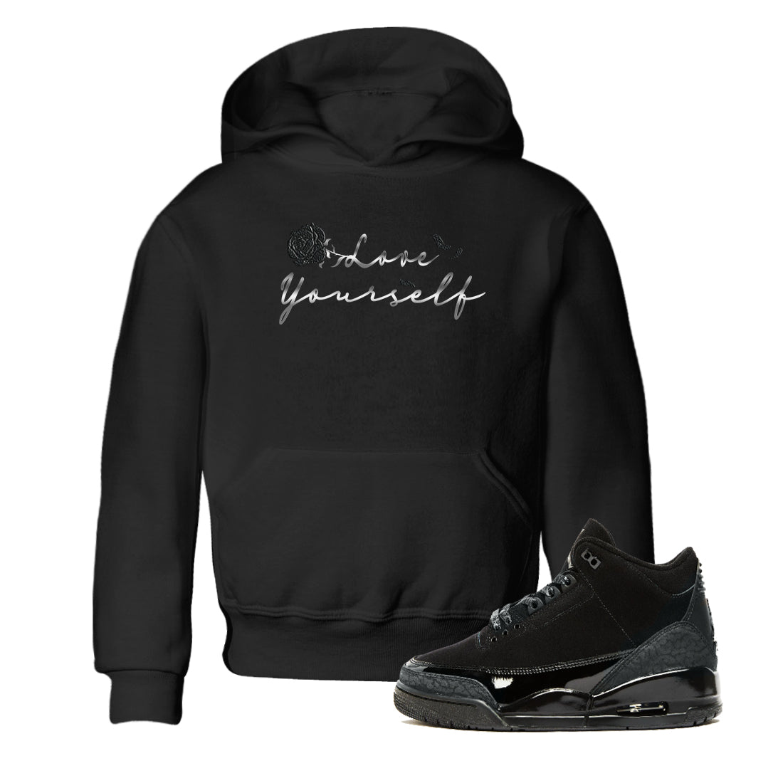 Love Yourself snkmatch Tees Kids - Air Jordan 3 Black Cat