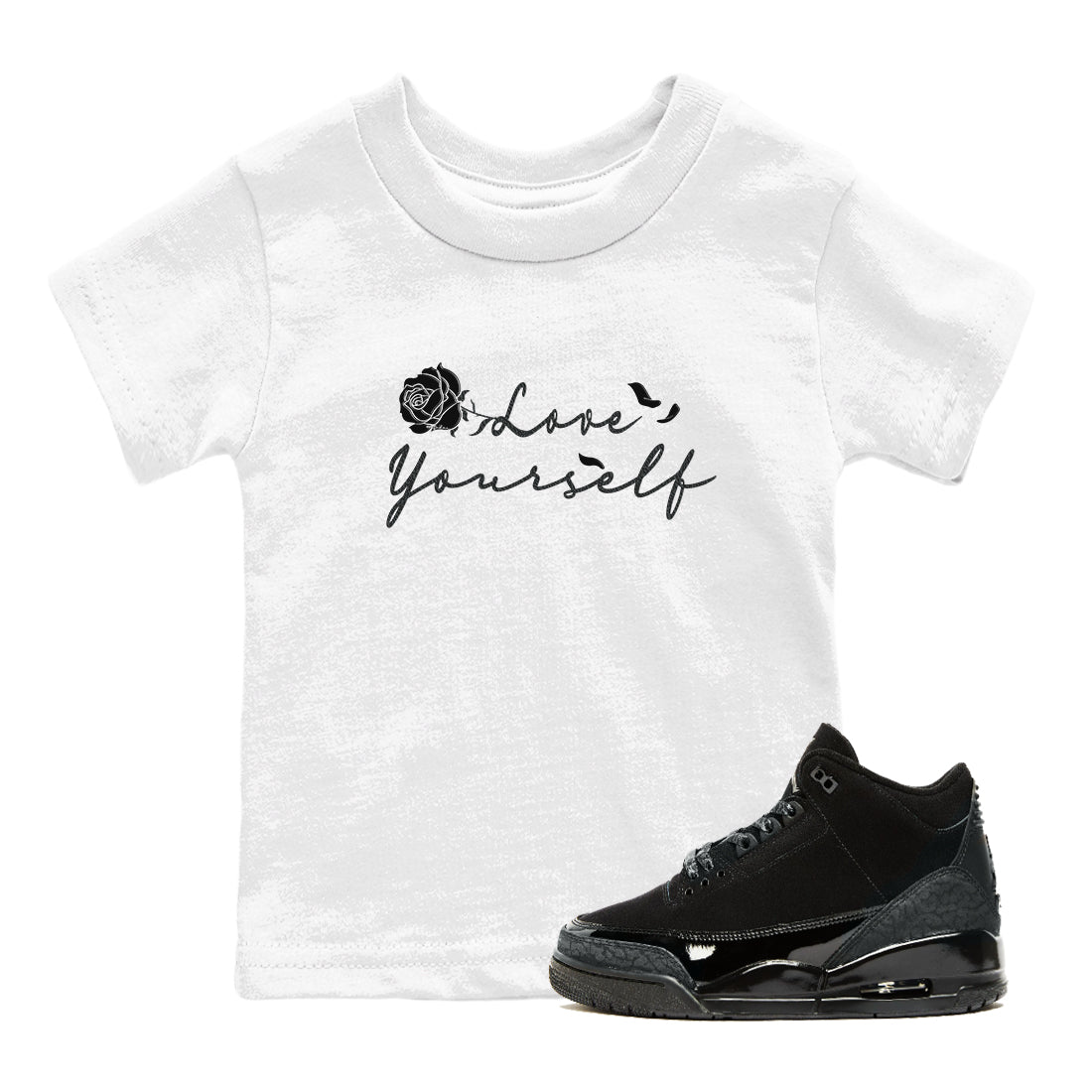 Love Yourself snkmatch Tees Kids - Air Jordan 3 Black Cat