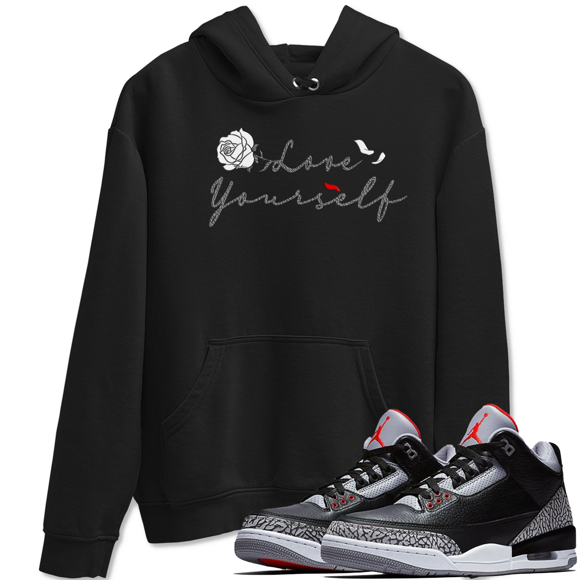 Love Yourself snkmatch Tees - Air Jordan 3 Black Cement