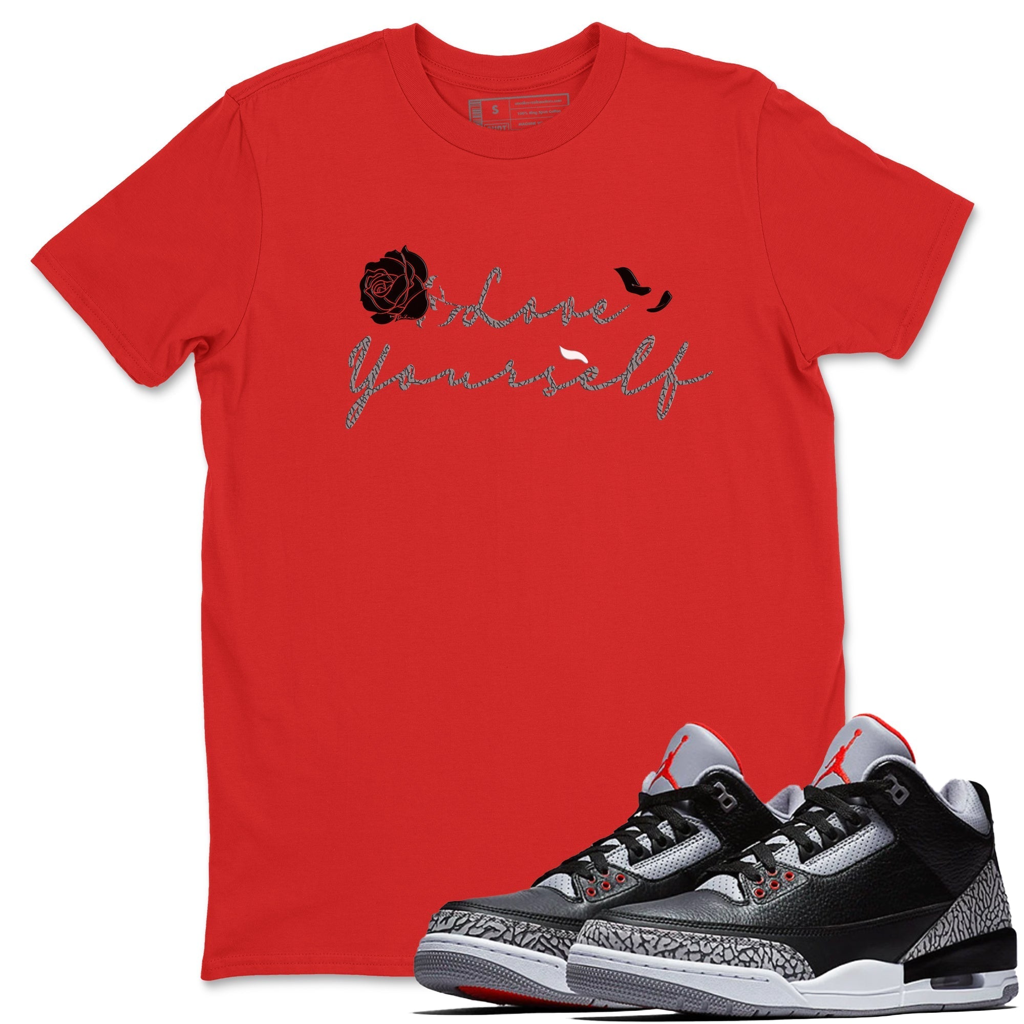 Love Yourself snkmatch Tees - Air Jordan 3 Black Cement