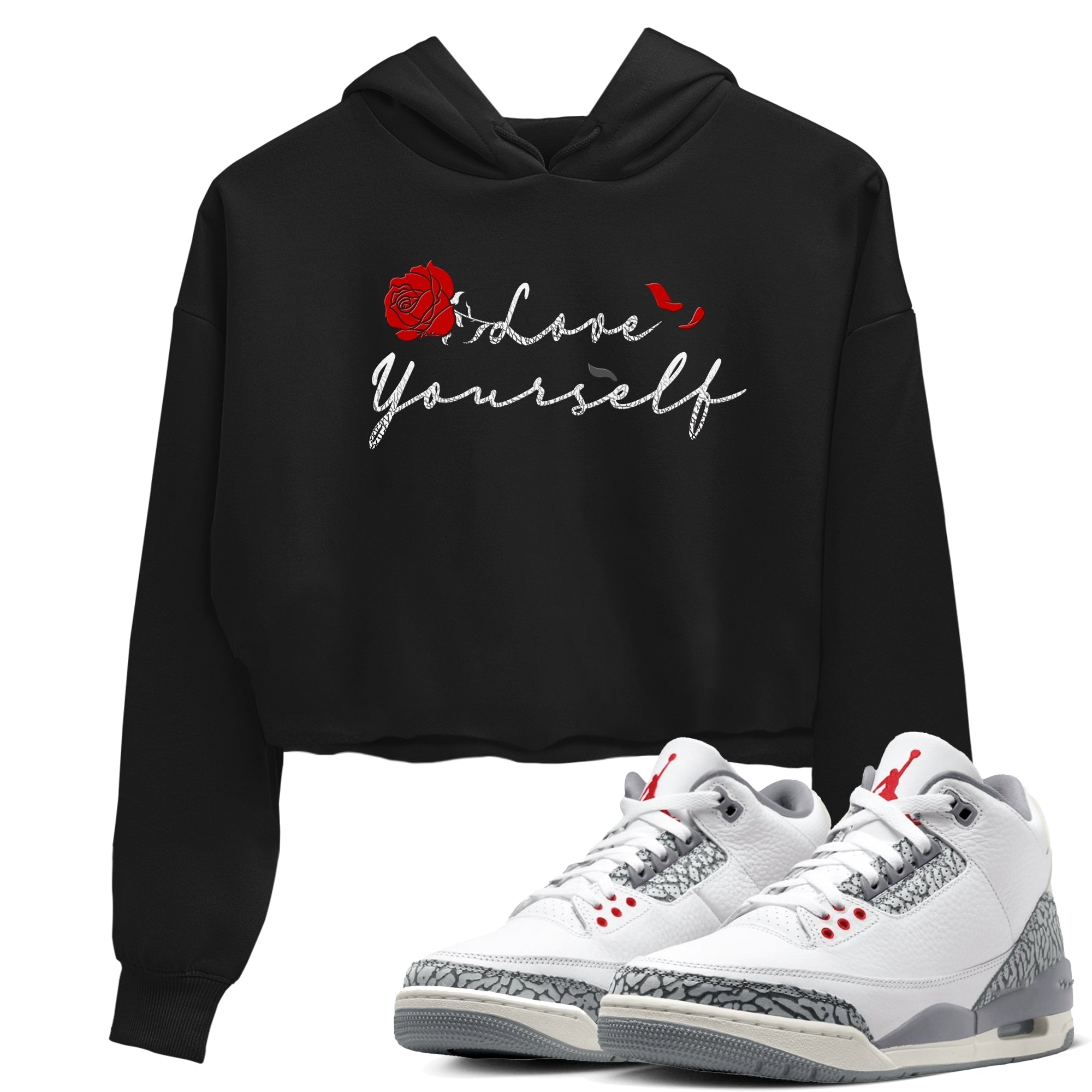Love Yourself snkmatch Women's Top - Air Jordan 3 Cement Grey