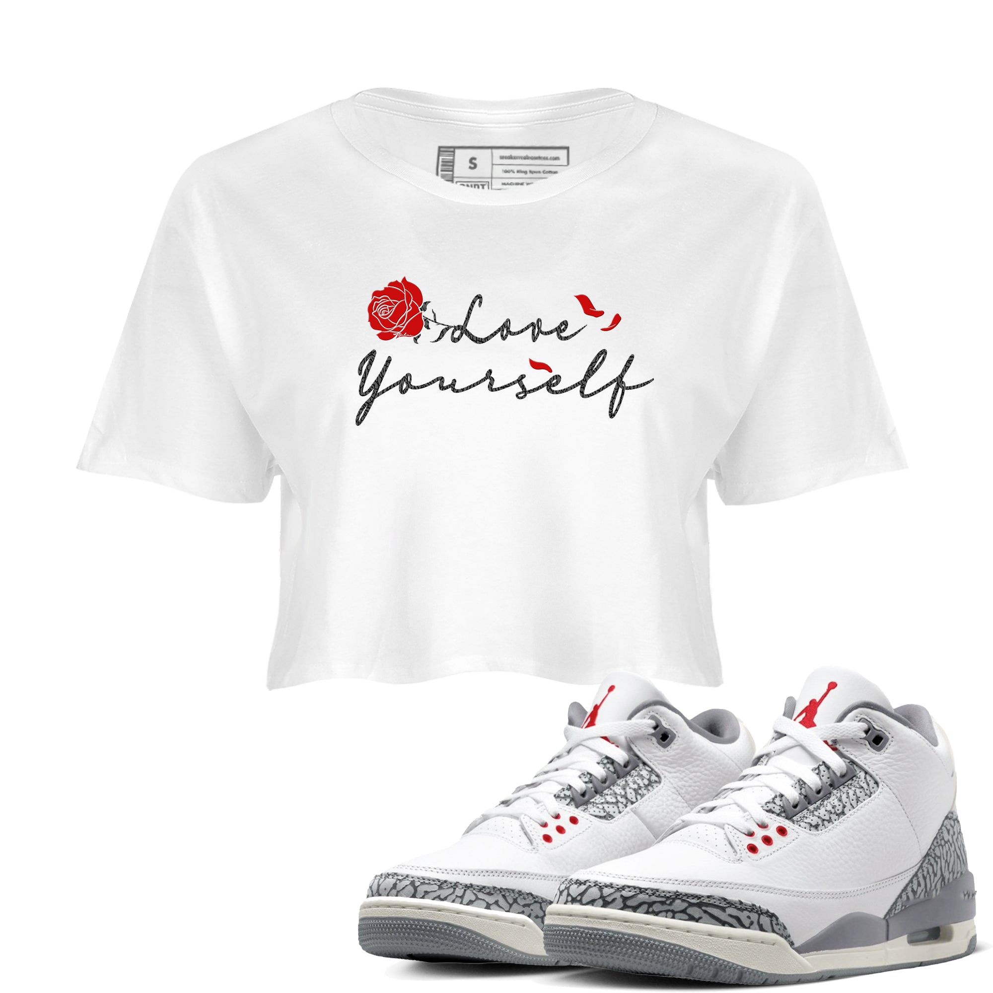 Love Yourself snkmatch Women's Top - Air Jordan 3 Cement Grey