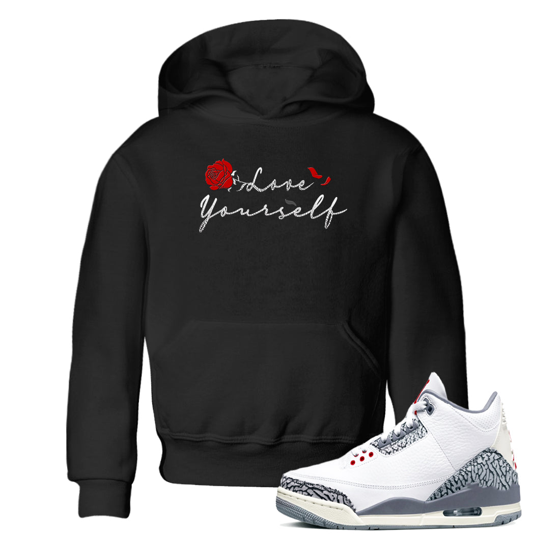 Love Yourself snkmatch Tees Kids - Air Jordan 3 Cement Grey