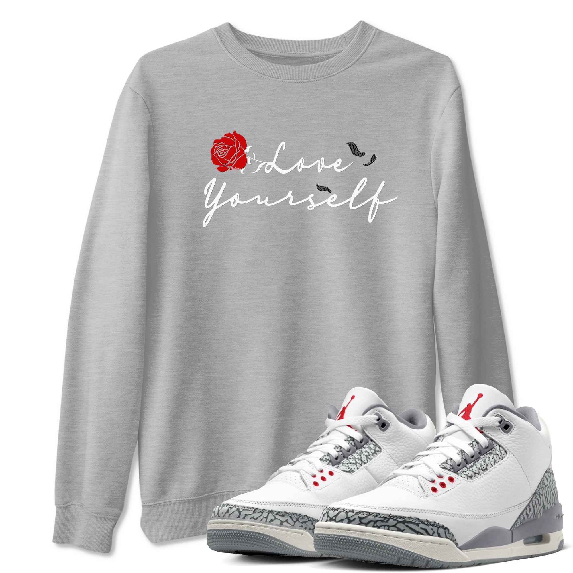 Love Yourself snkmatch Tees - Air Jordan 3 Cement Grey