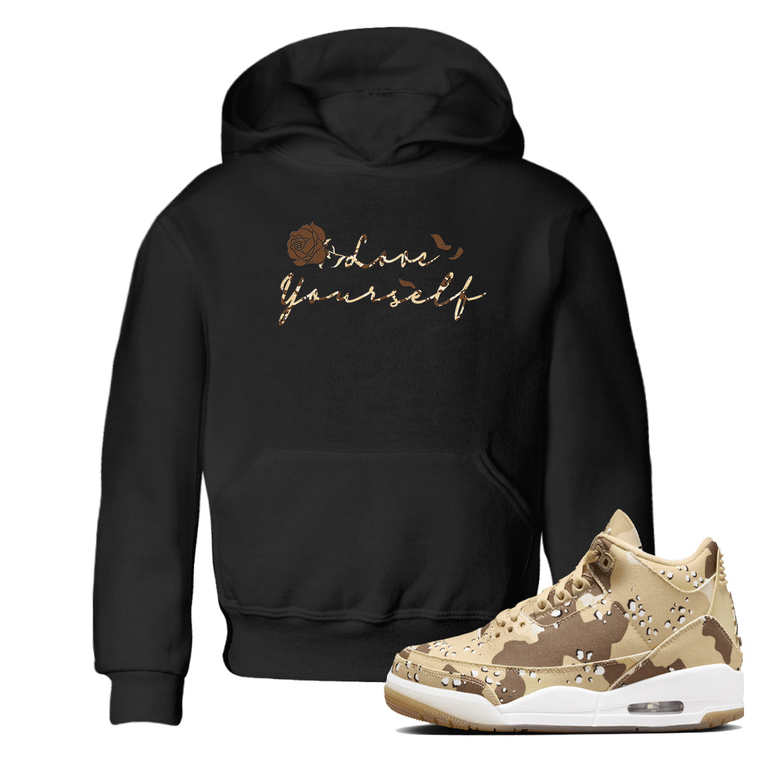 Love Yourself snkmatch Tees Kids - Air Jordan 3 Desert Camo