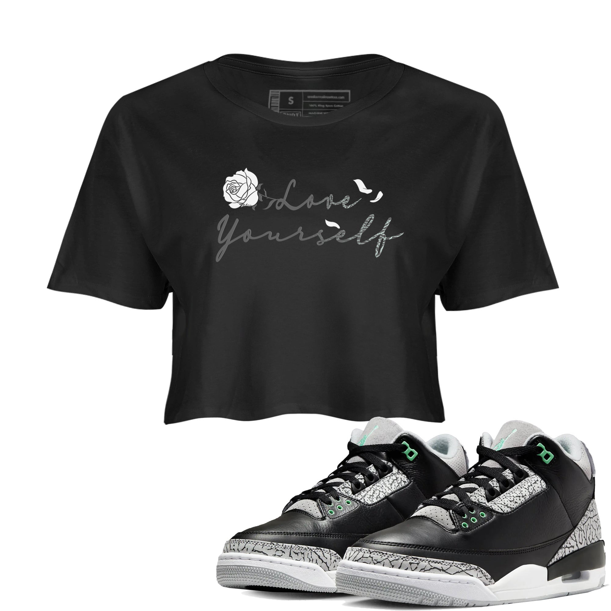 Love Yourself snkmatch Women's Top - Air Jordan 3 Green Glow