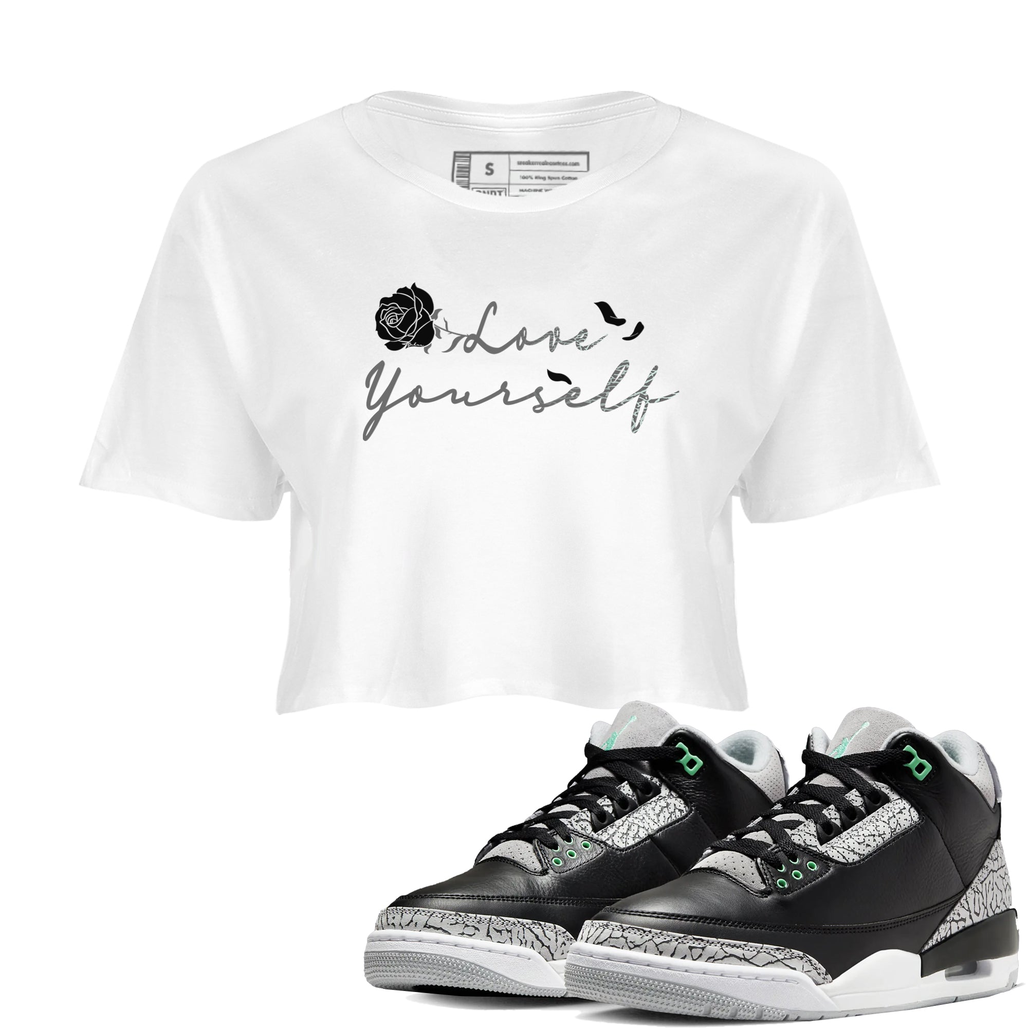 Love Yourself snkmatch Women's Top - Air Jordan 3 Green Glow
