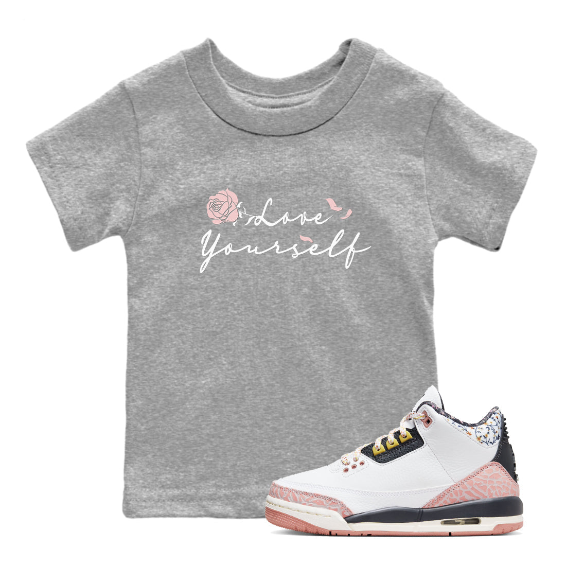 Love Yourself snkmatch Tees Kids - Air Jordan 3 Vintage Floral