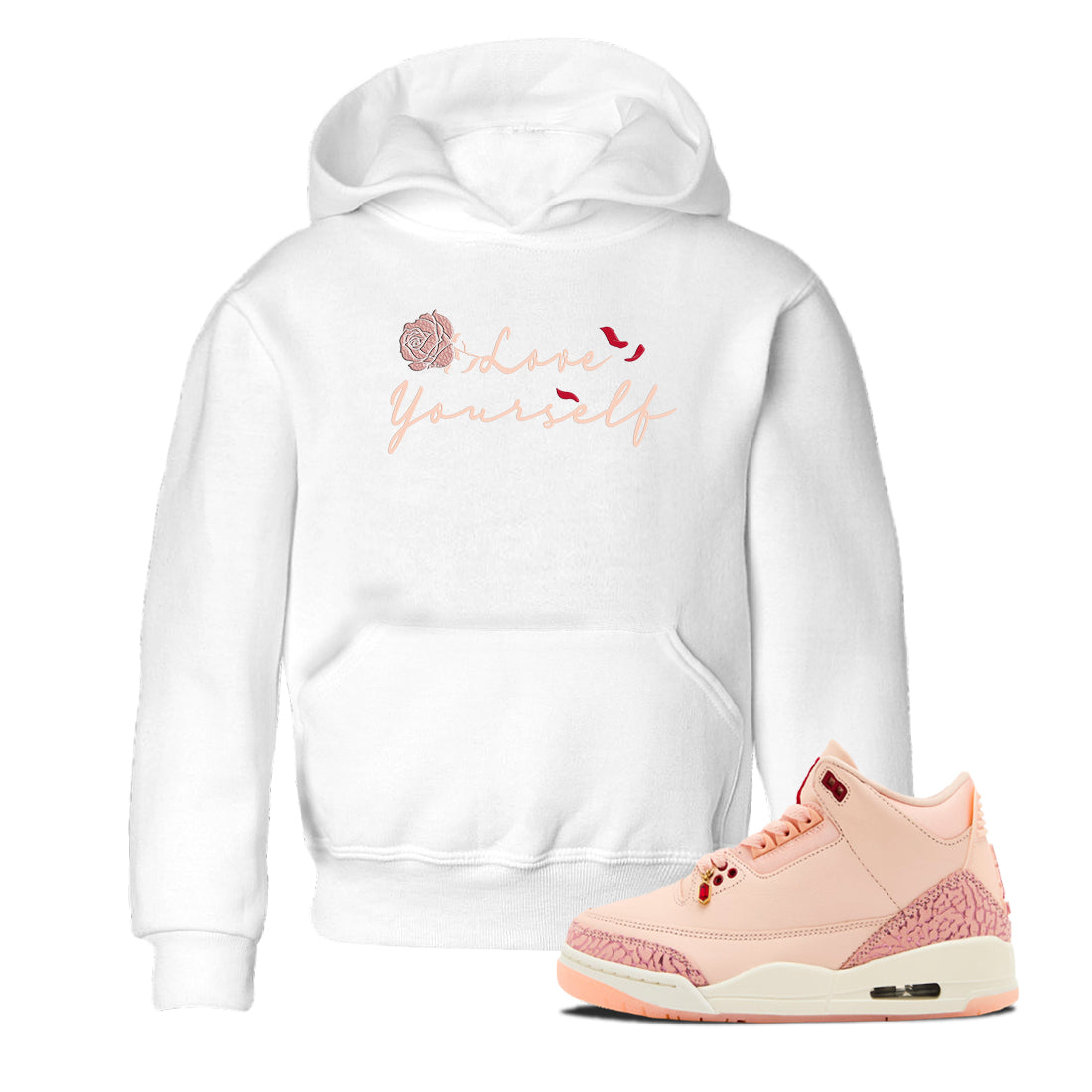 Love Yourself snkmatch Tees Kids - Air Jordan 3 Valentines Day