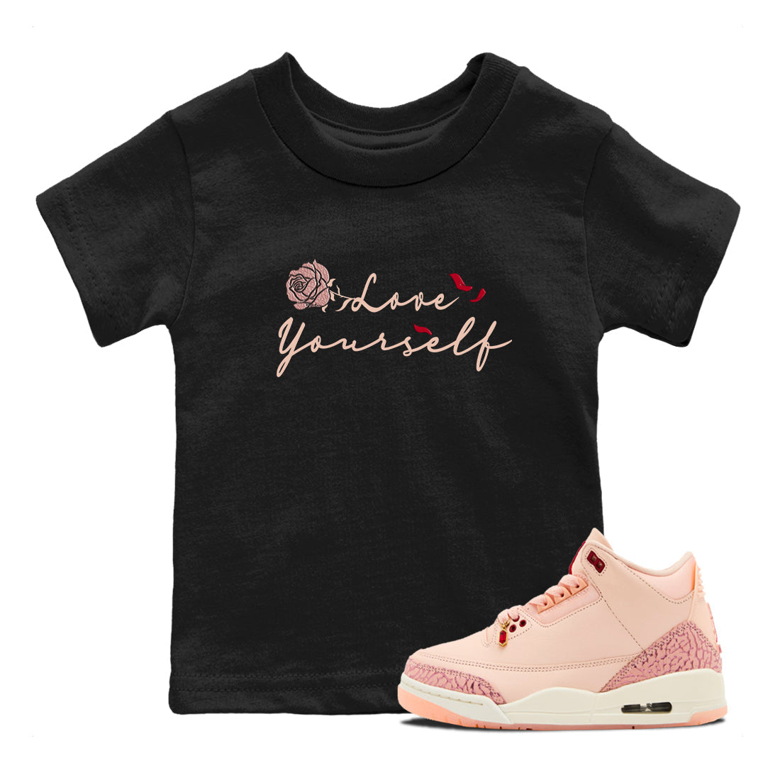 Love Yourself snkmatch Tees Kids - Air Jordan 3 Valentines Day