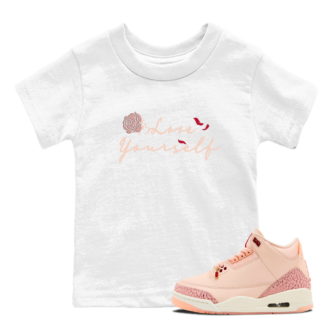 Love Yourself snkmatch Tees Kids - Air Jordan 3 Valentines Day