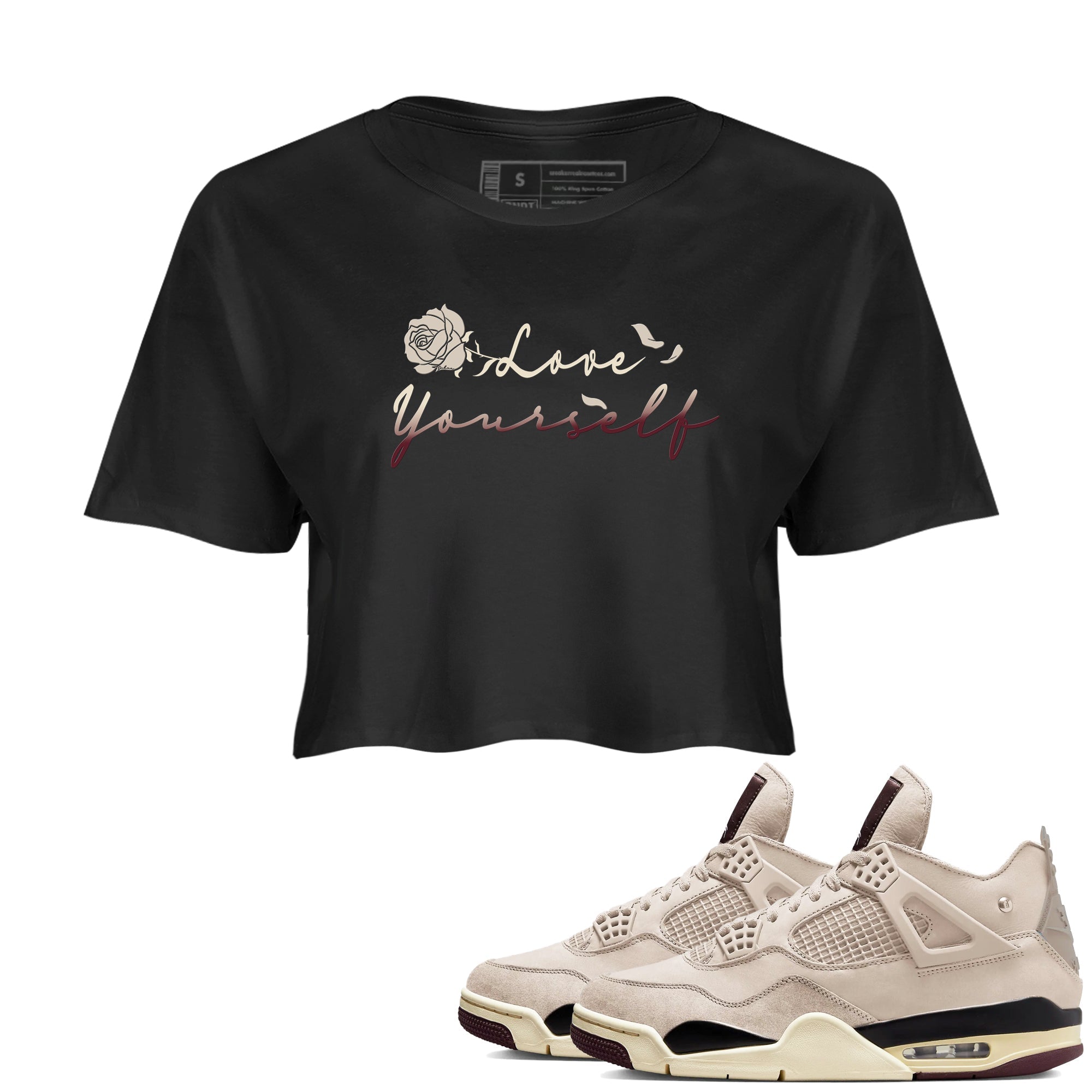 Love Yourself snkmatch Women's Top - Air Jordan 4 A Ma Maniere x Fossil Stone