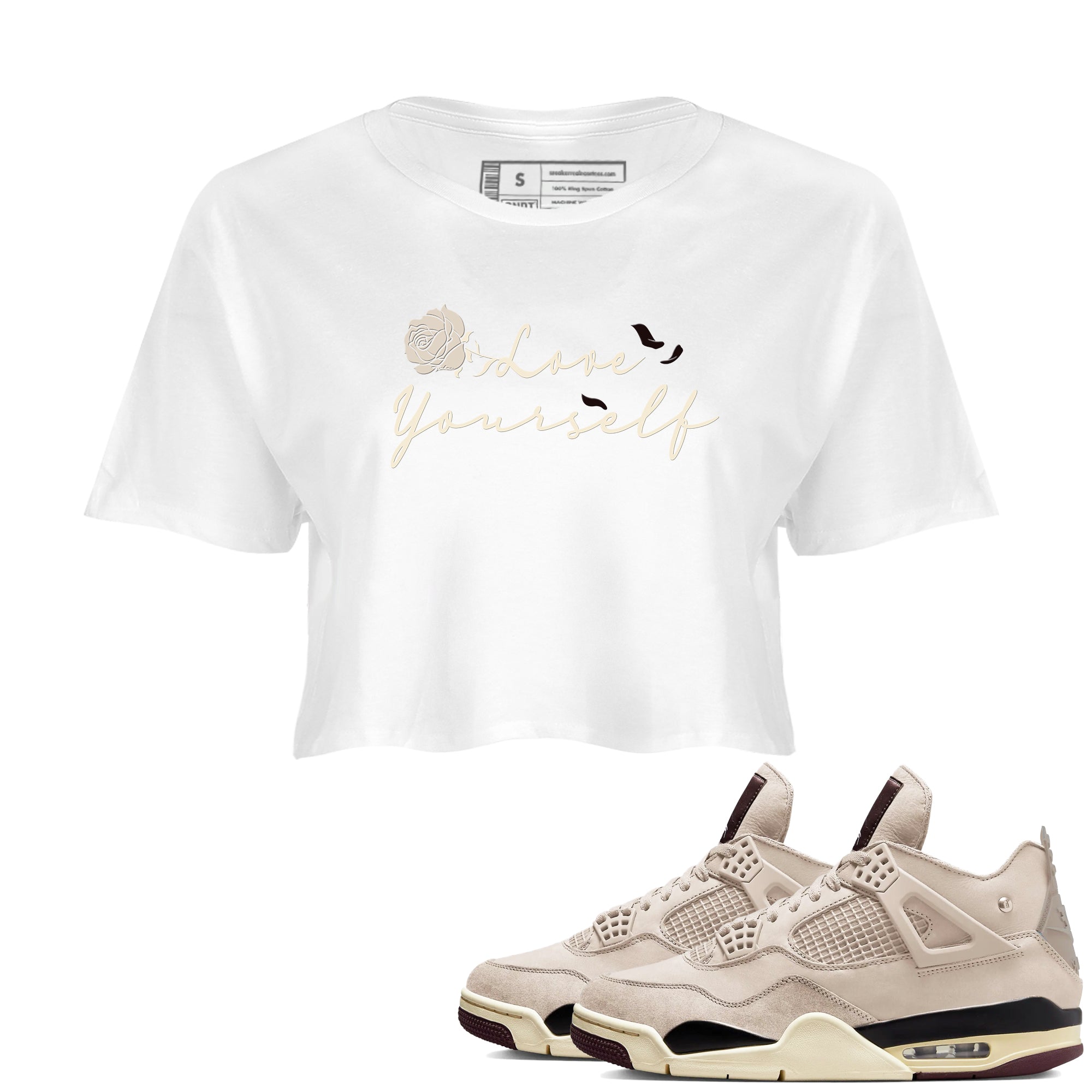 Love Yourself snkmatch Women's Top - Air Jordan 4 A Ma Maniere x Fossil Stone