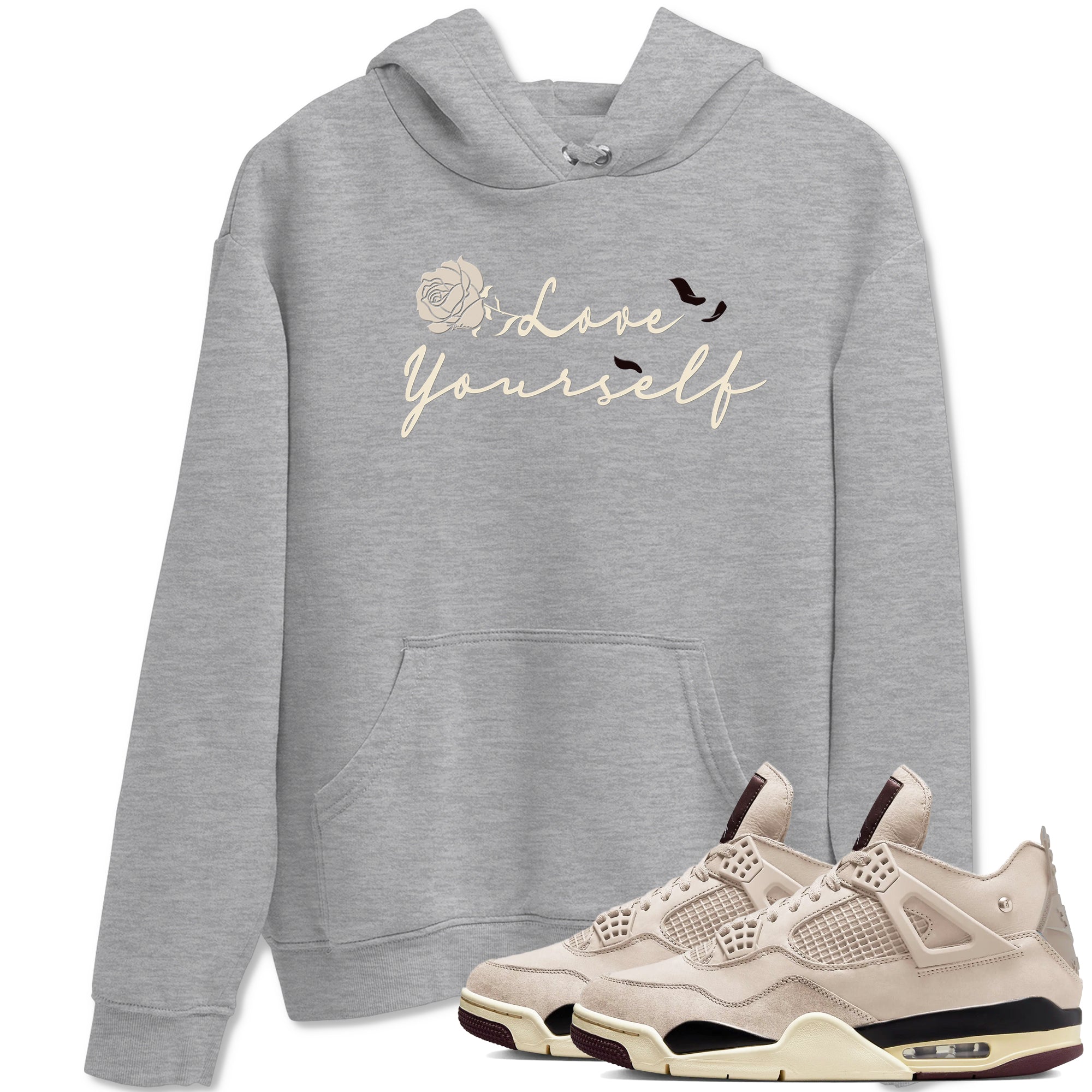 Love Yourself snkmatch Tees - Air Jordan 4 A Ma Maniere x Fossil Stone