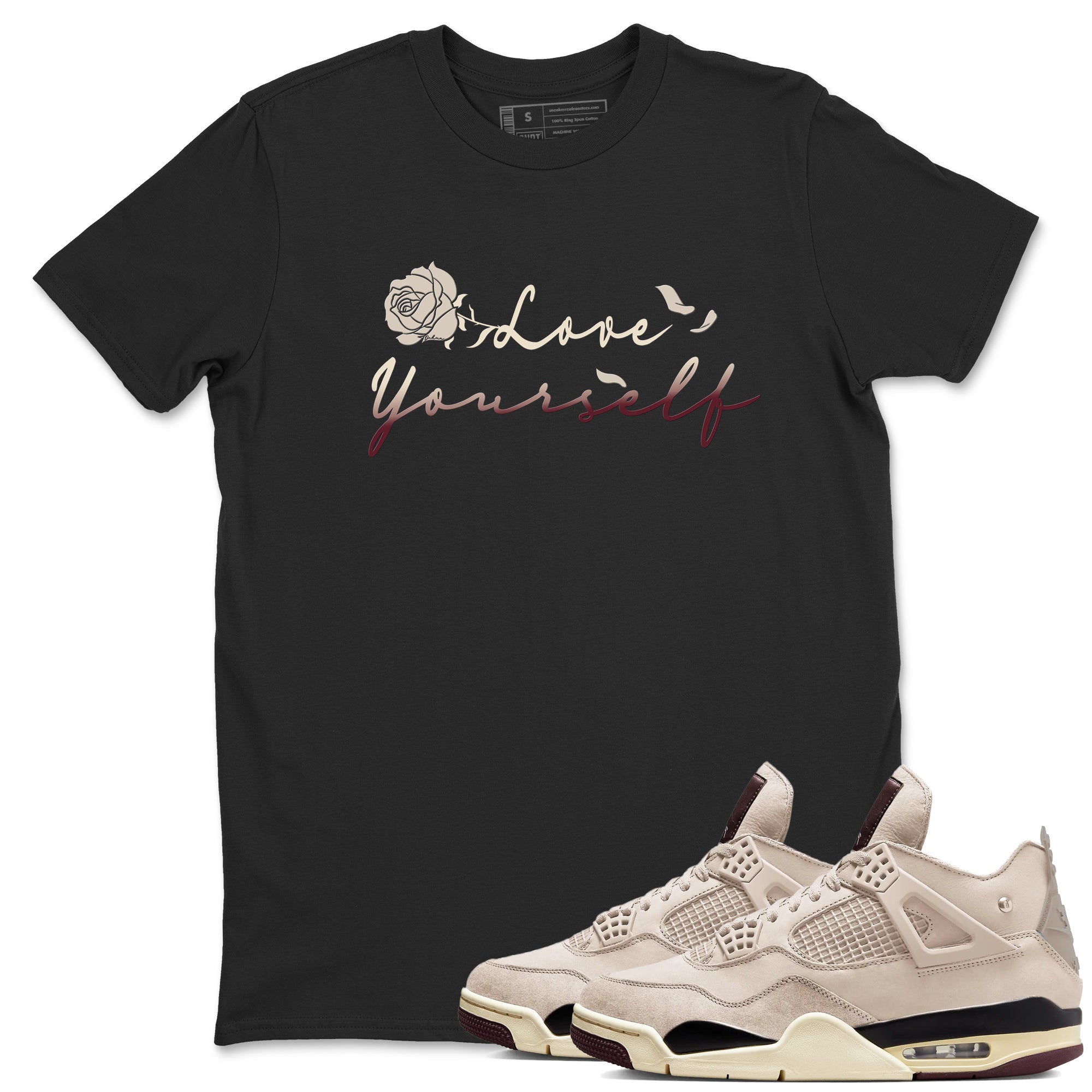 Love Yourself snkmatch Tees - Air Jordan 4 A Ma Maniere x Fossil Stone