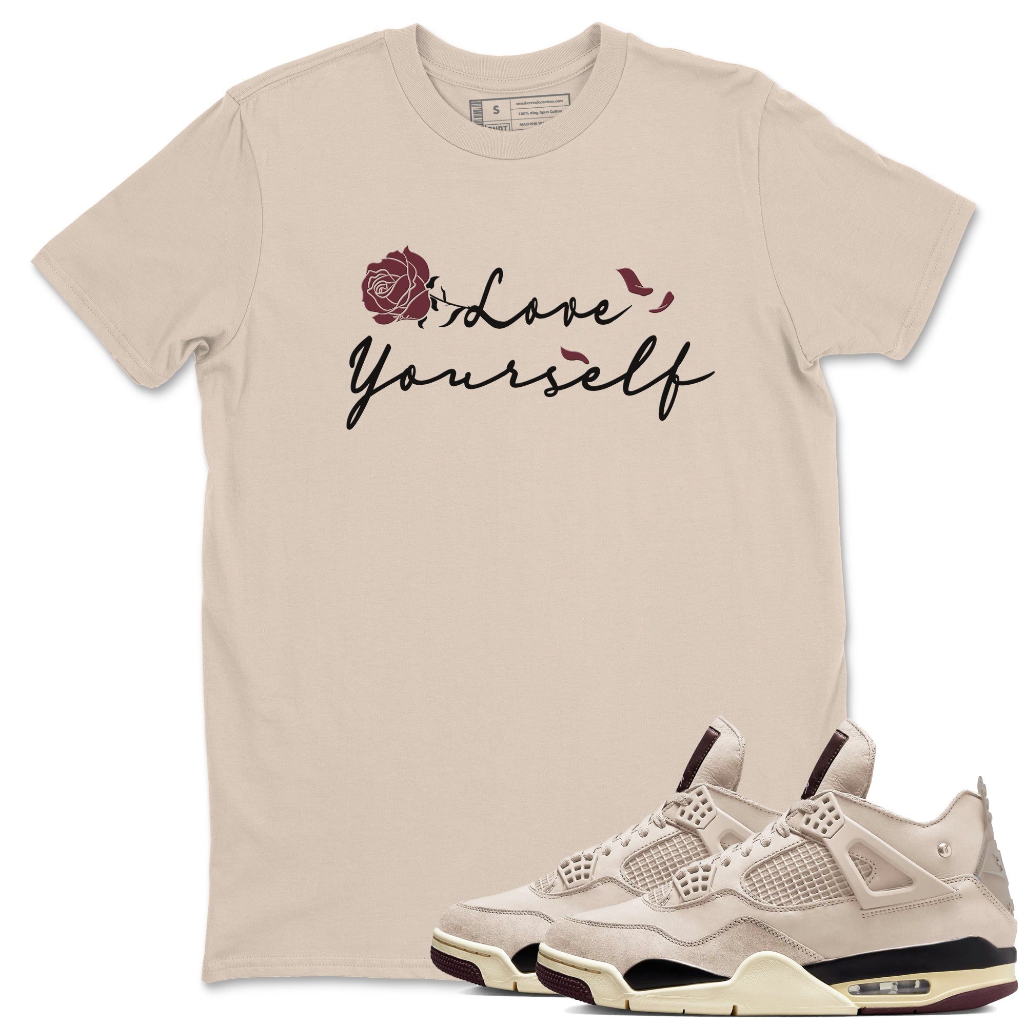 Love Yourself snkmatch Tees - Air Jordan 4 A Ma Maniere x Fossil Stone