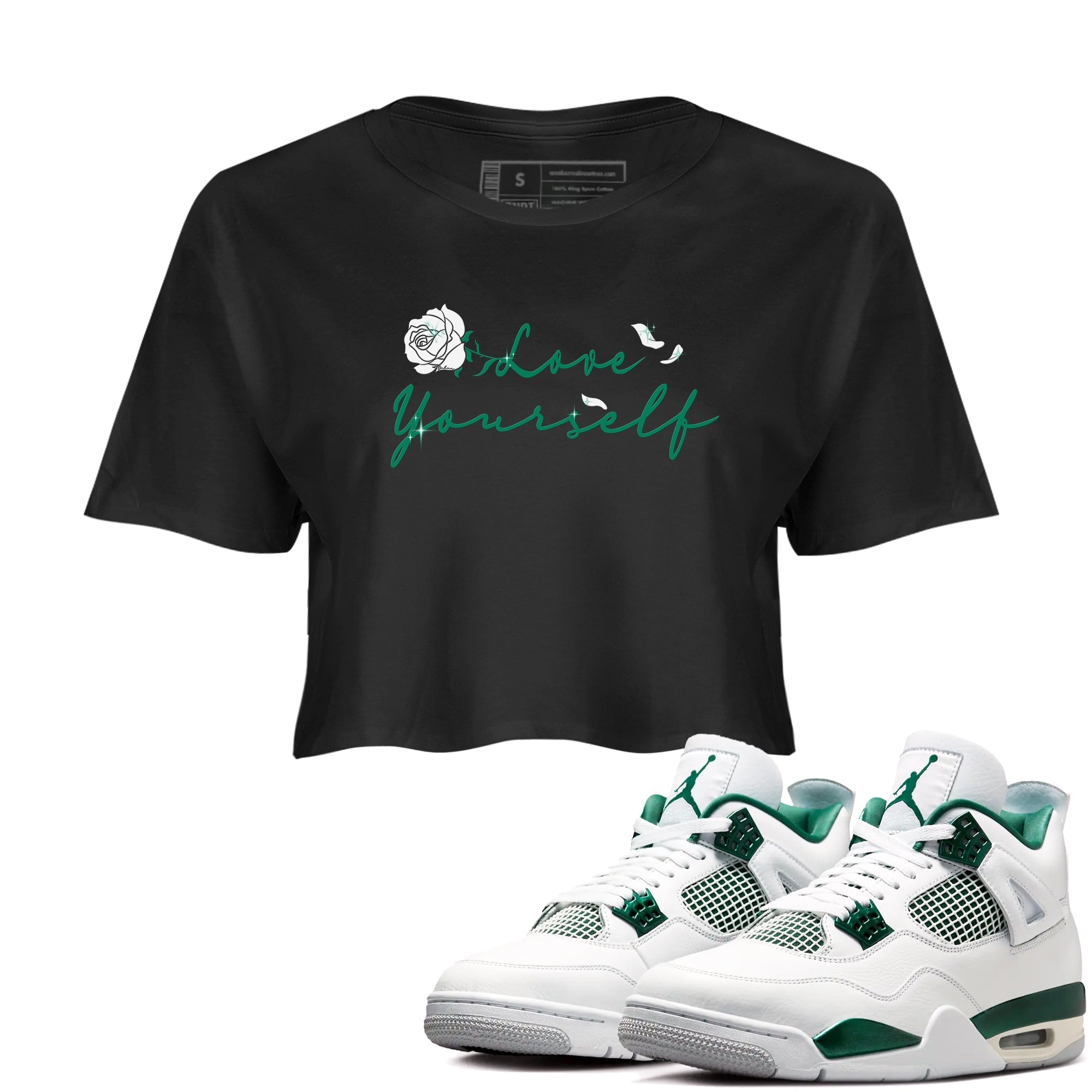 Love Yourself snkmatch Women's Top - Air Jordan 4 Oxidized Green