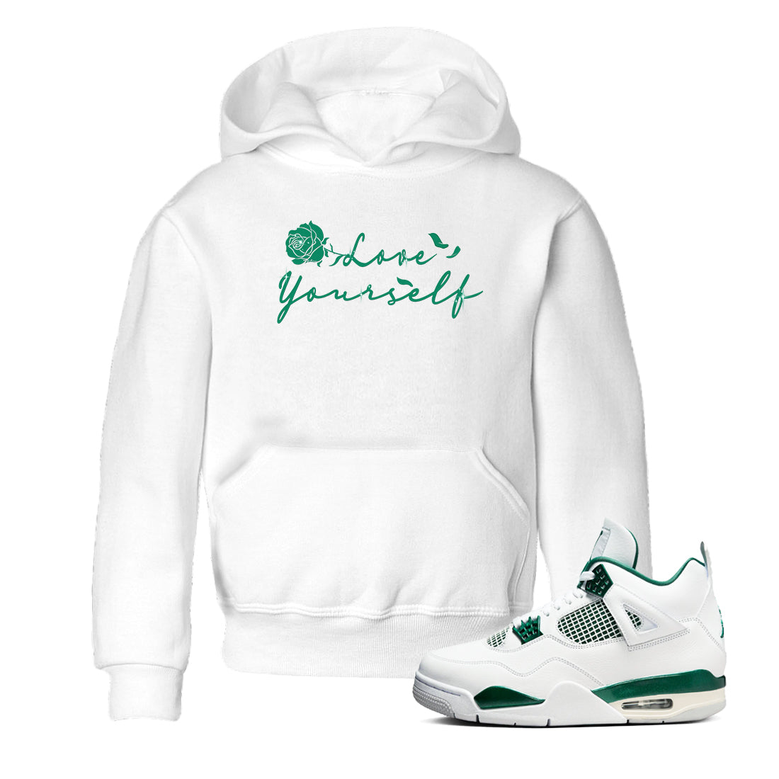 Love Yourself snkmatch Tees Kids - Air Jordan 4 Oxidized Green