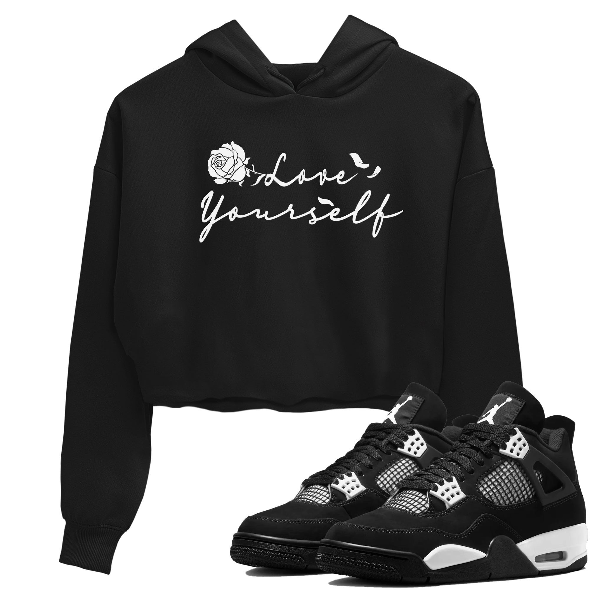 Love Yourself snkmatch Women's Top - Air Jordan 4 White Thunder