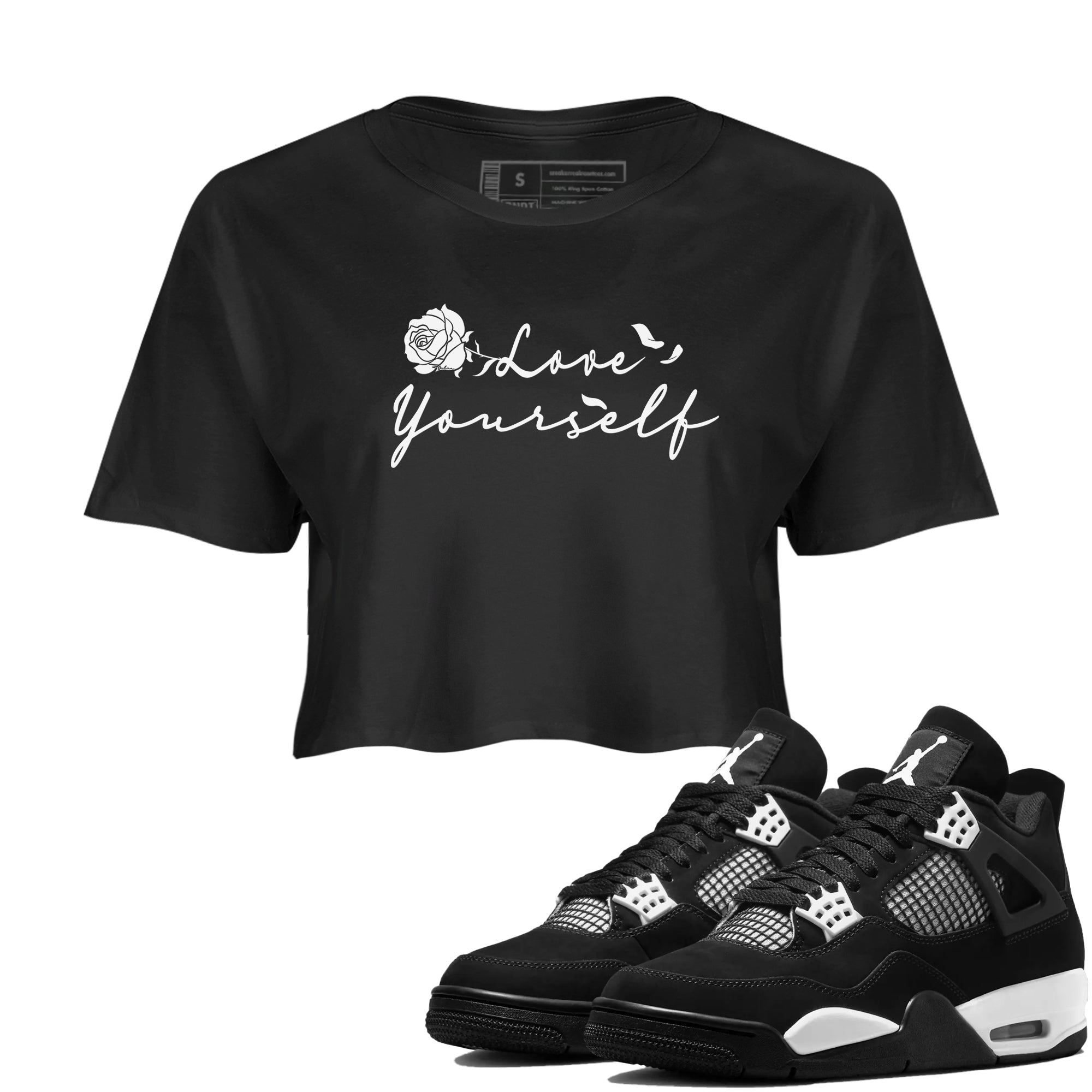 Love Yourself snkmatch Women's Top - Air Jordan 4 White Thunder