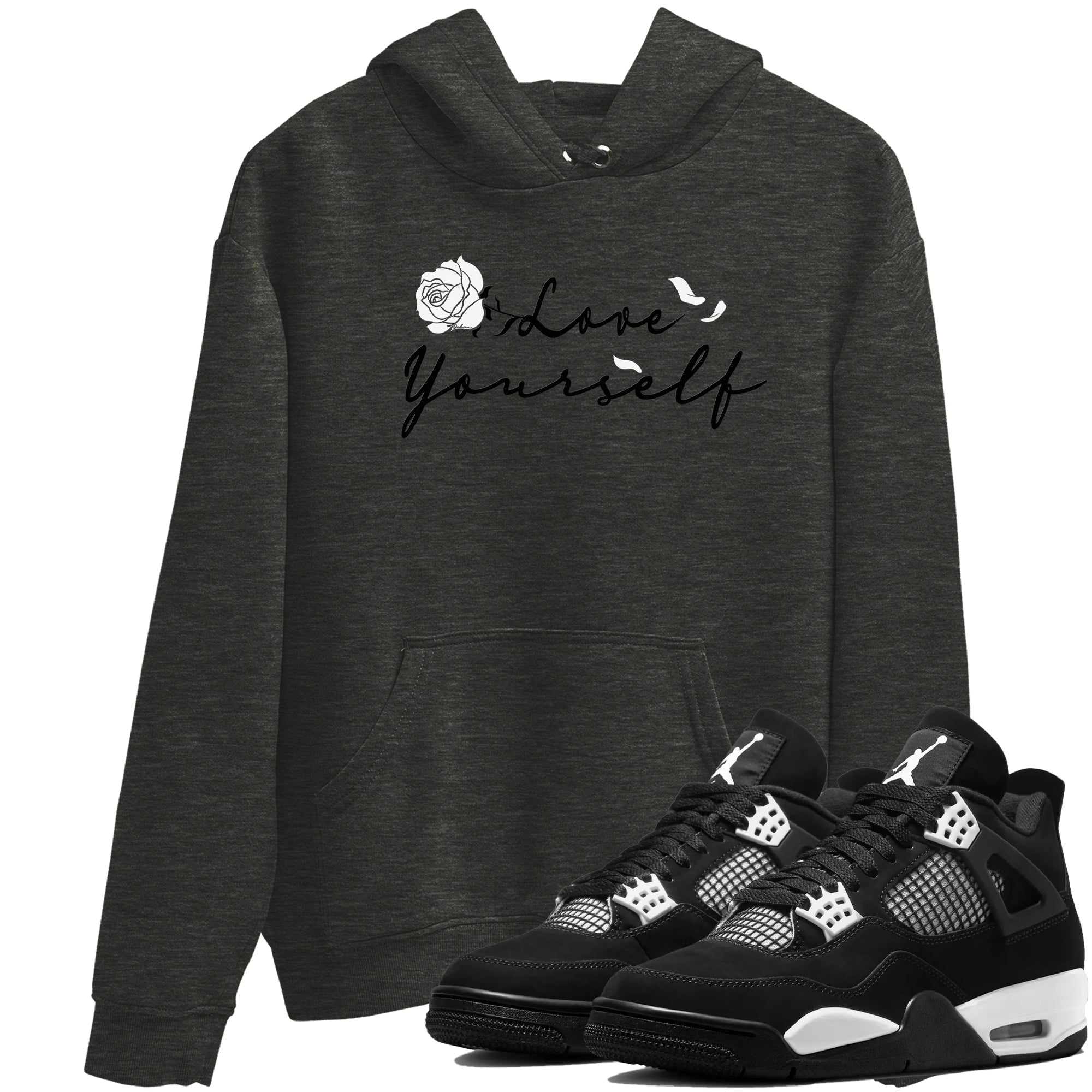 Love Yourself snkmatch Tees - Air Jordan 4 White Thunder