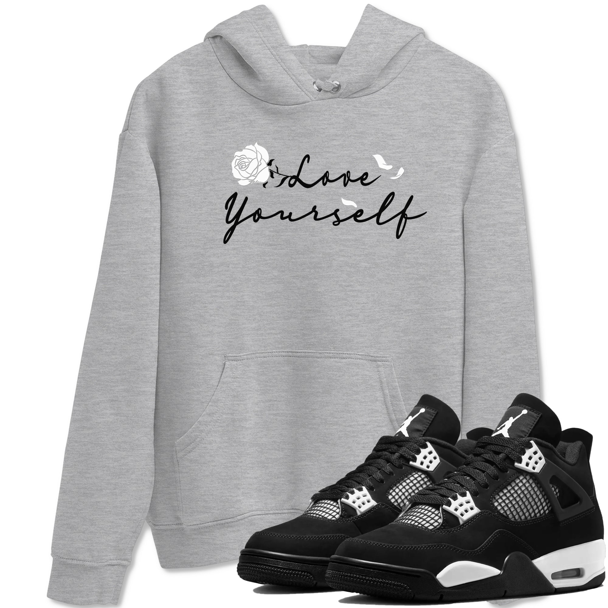 Love Yourself snkmatch Tees - Air Jordan 4 White Thunder