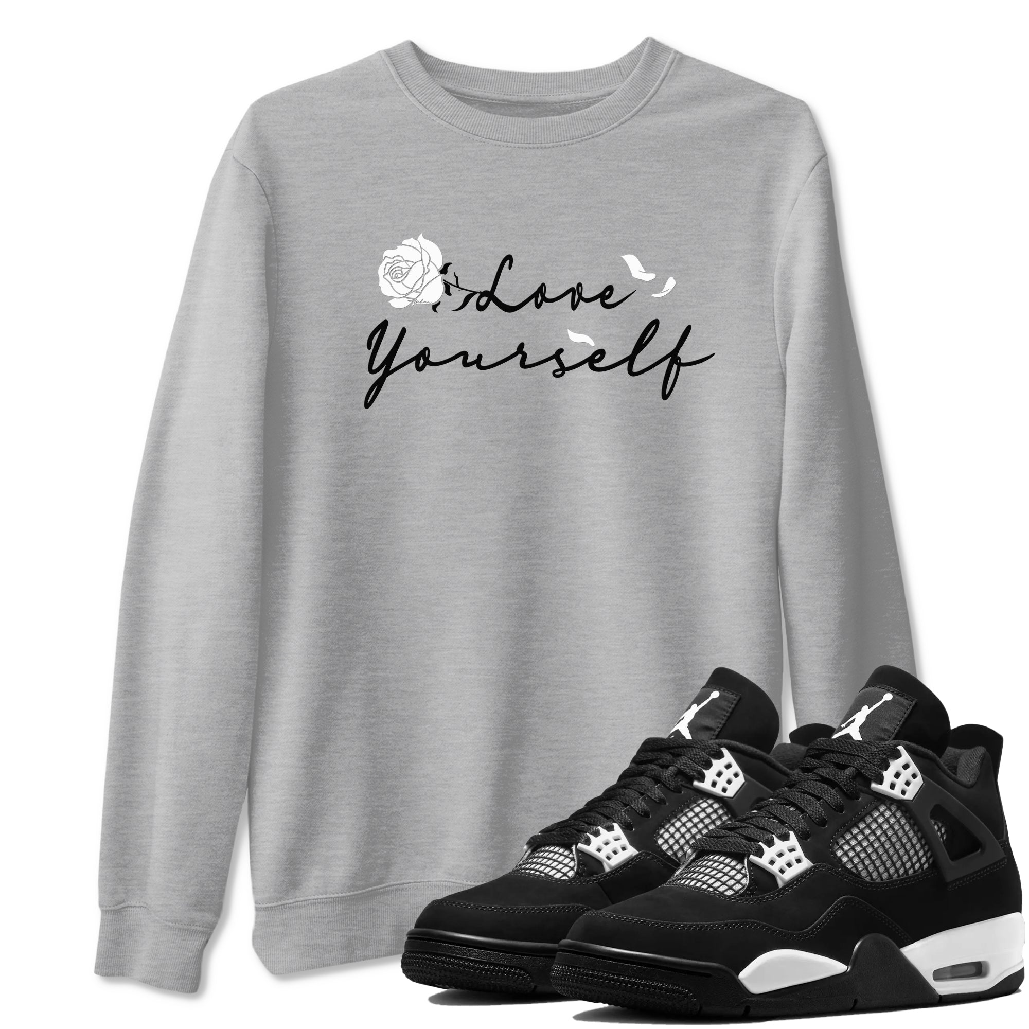 Love Yourself snkmatch Tees - Air Jordan 4 White Thunder