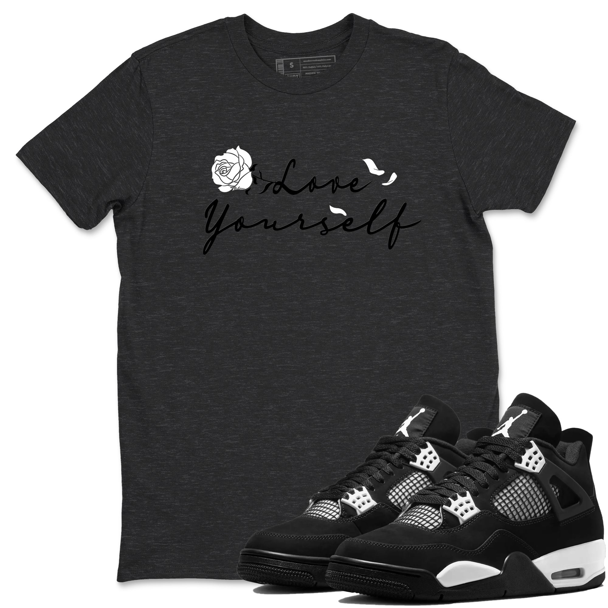 Love Yourself snkmatch Tees - Air Jordan 4 White Thunder