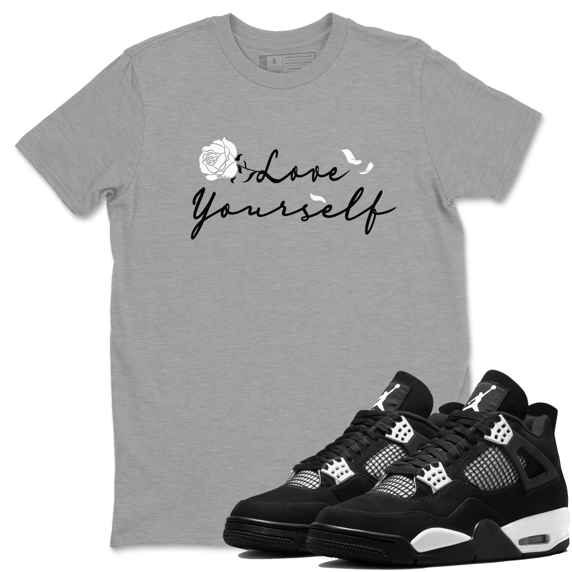Love Yourself snkmatch Tees - Air Jordan 4 White Thunder